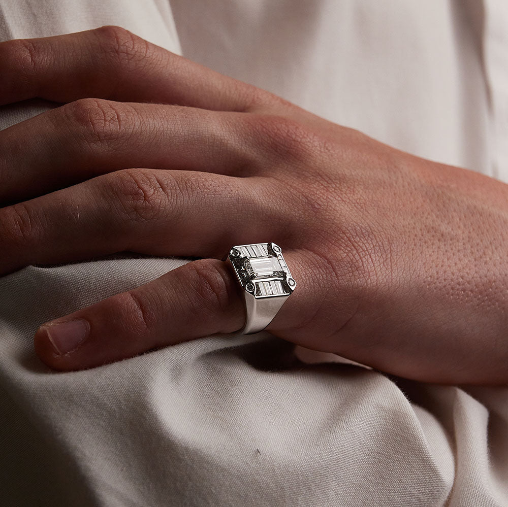 GENTS SIGNET DIAMOND RING - SOLD