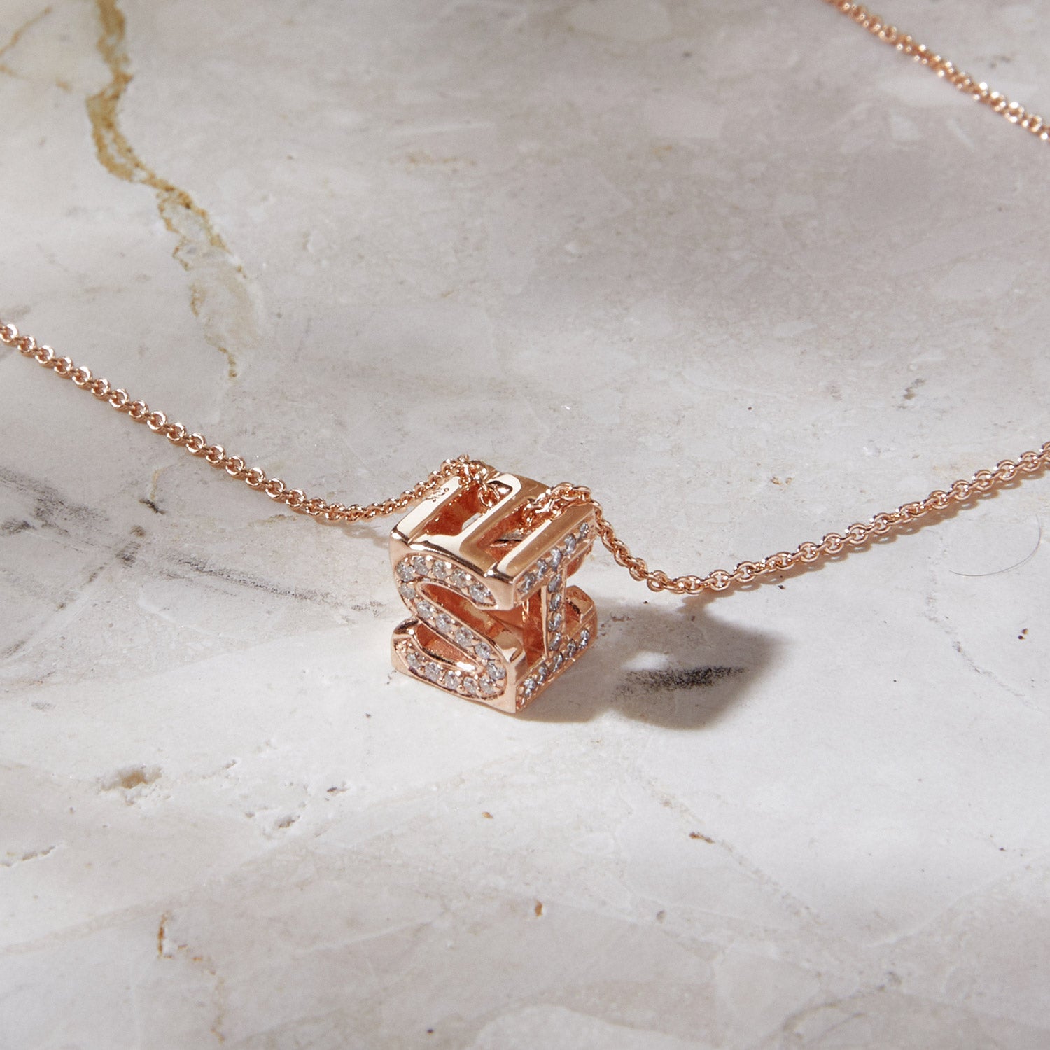 BESPOKE INITIAL CUBE PENDANT