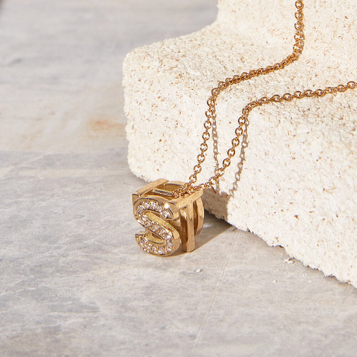 BESPOKE INITIAL CUBE PENDANT