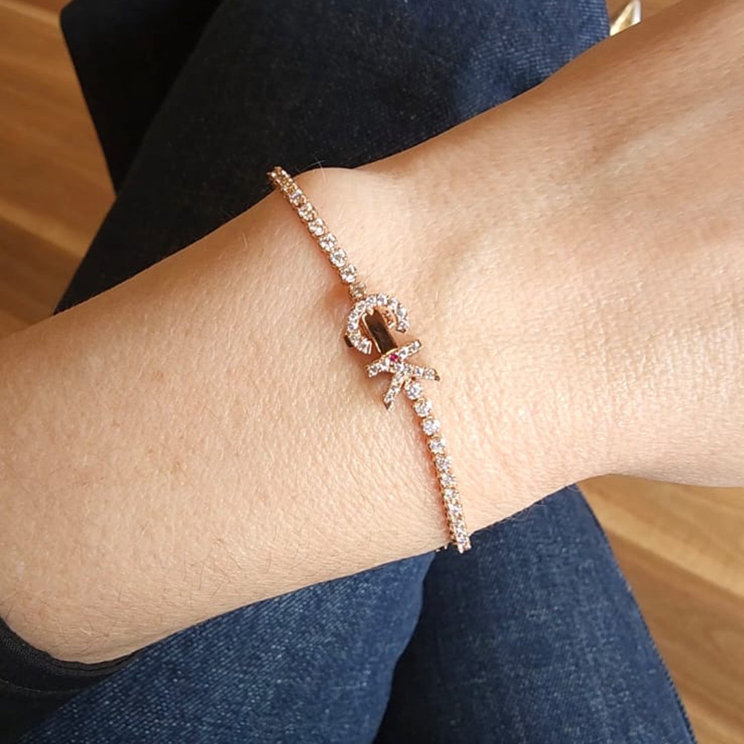 MULTI INITIAL DIAMOND TENNIS BRACELET - SOLD