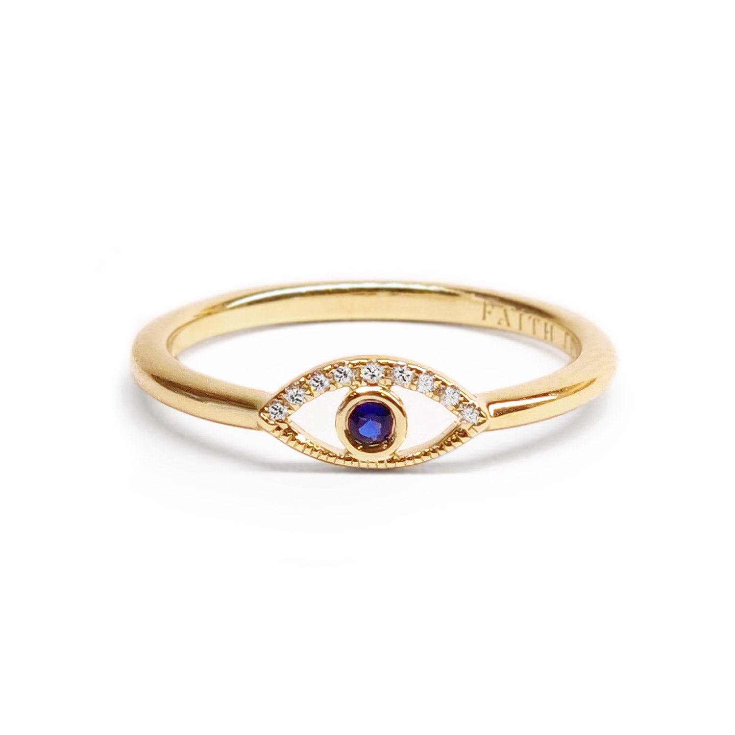 Evil Eye Diamond Sapphire Ring