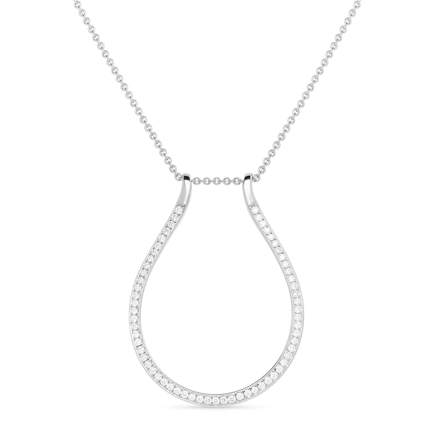 Ring Holder Diamond Necklace - White Gold