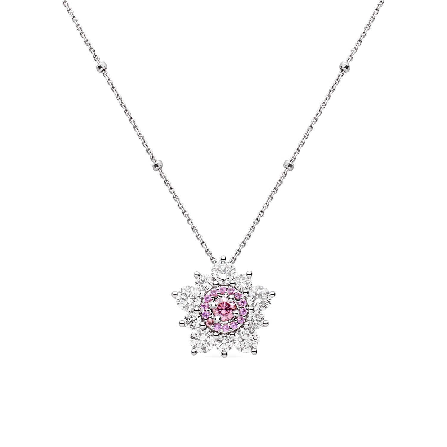 SNOWFLAKE PENDANT - PINK SAPPHIRE