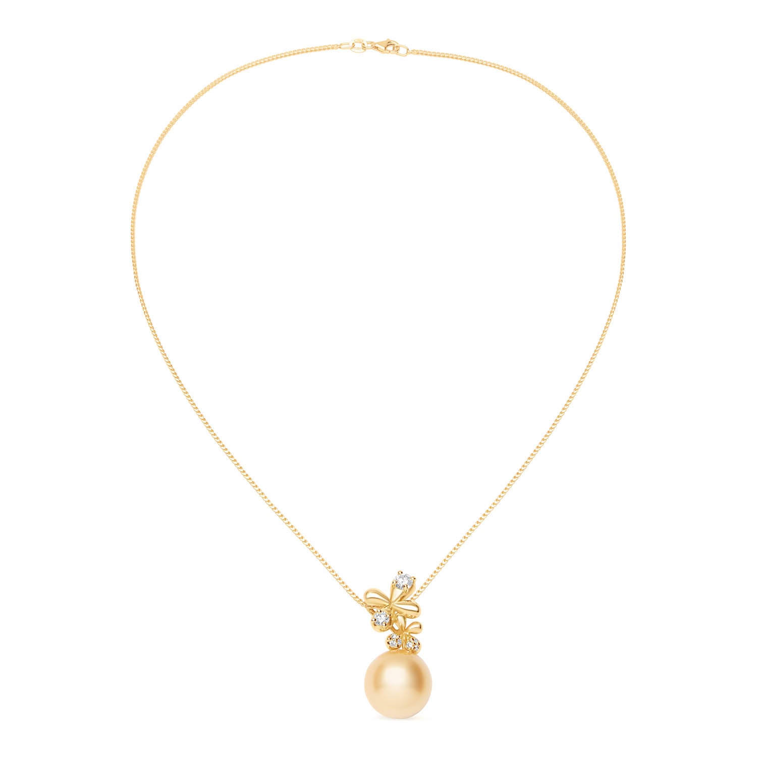 Wildflowers Diamond South Sea Pearl Pendant - Yellow Gold