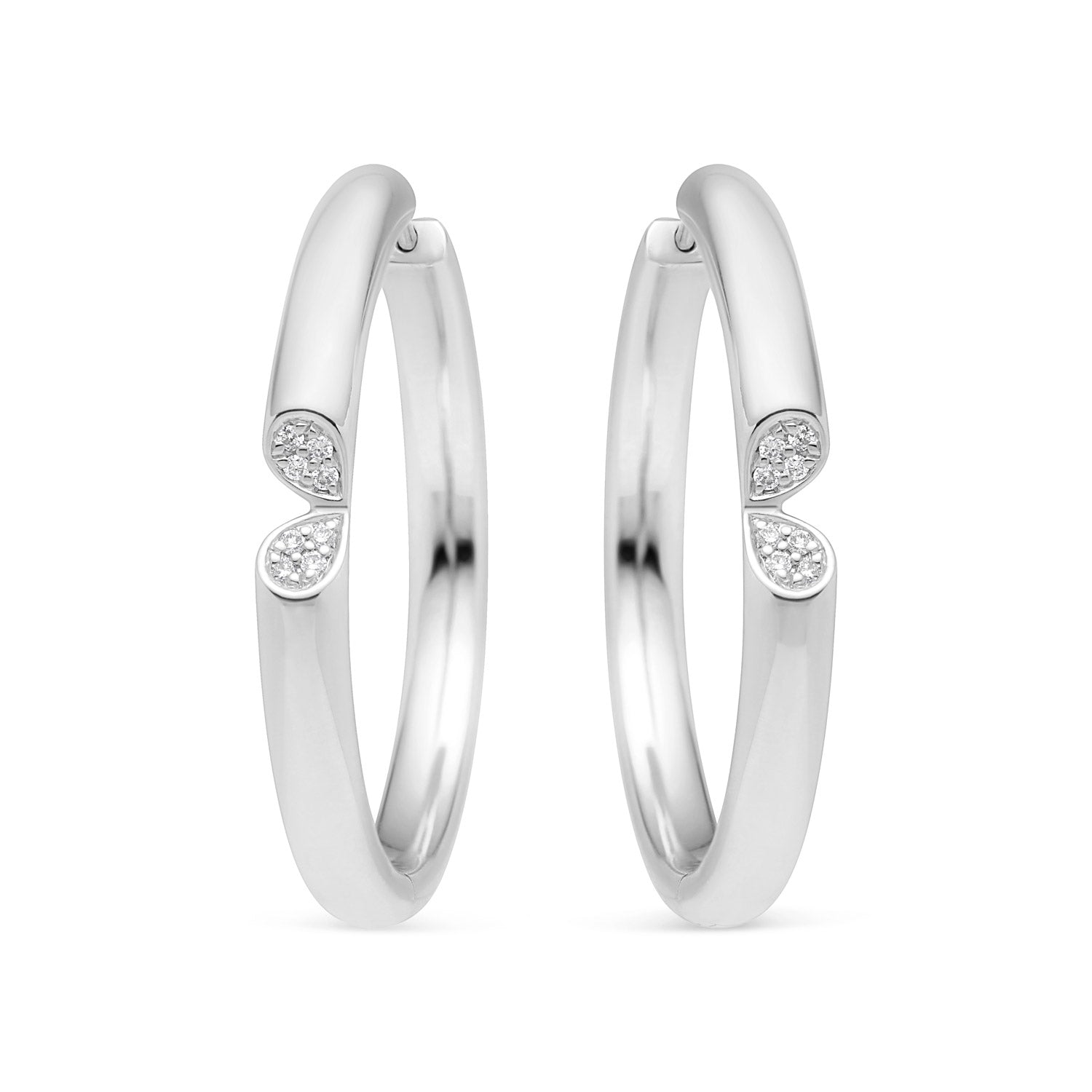 Whispers of Love Diamond Hoops - White Gold