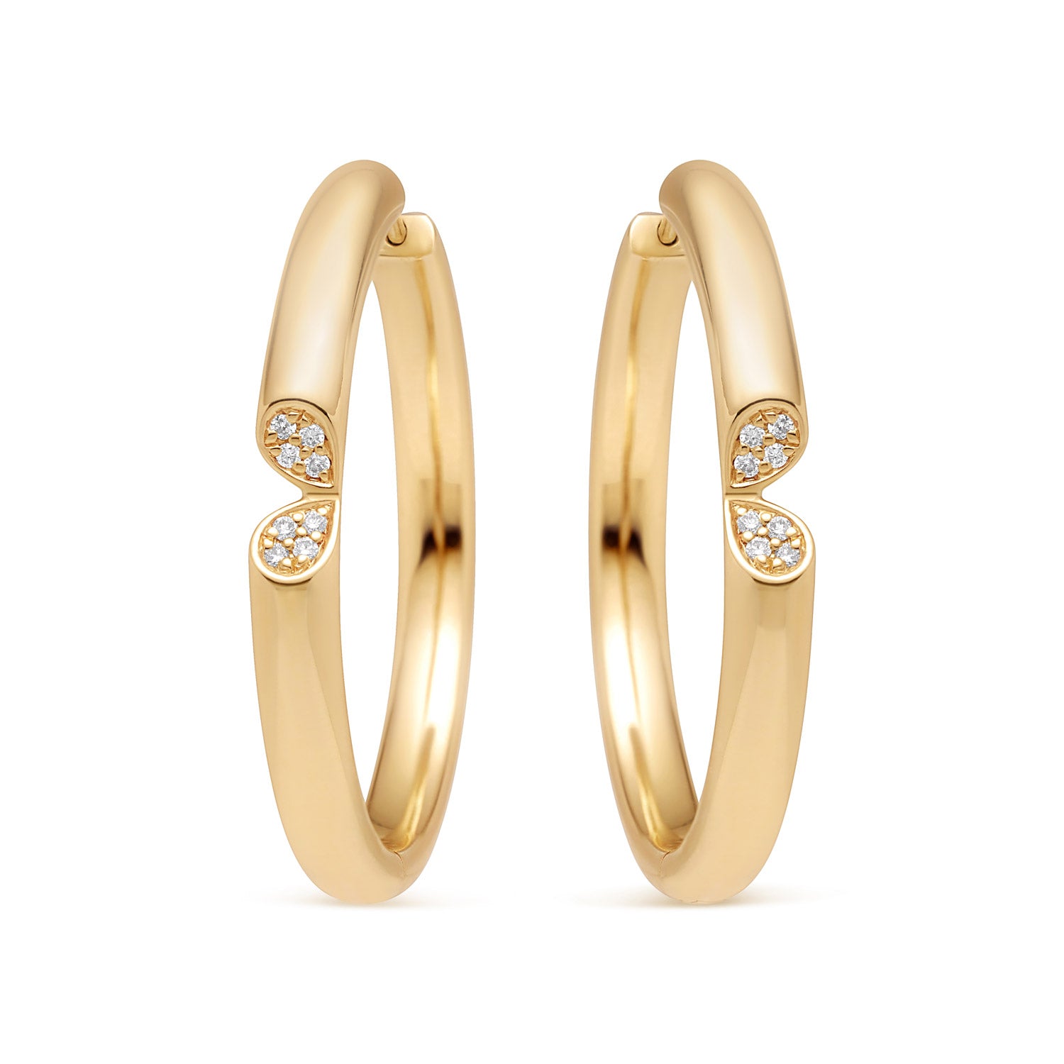 Whispers of Love Diamond Hoops - Yellow Gold