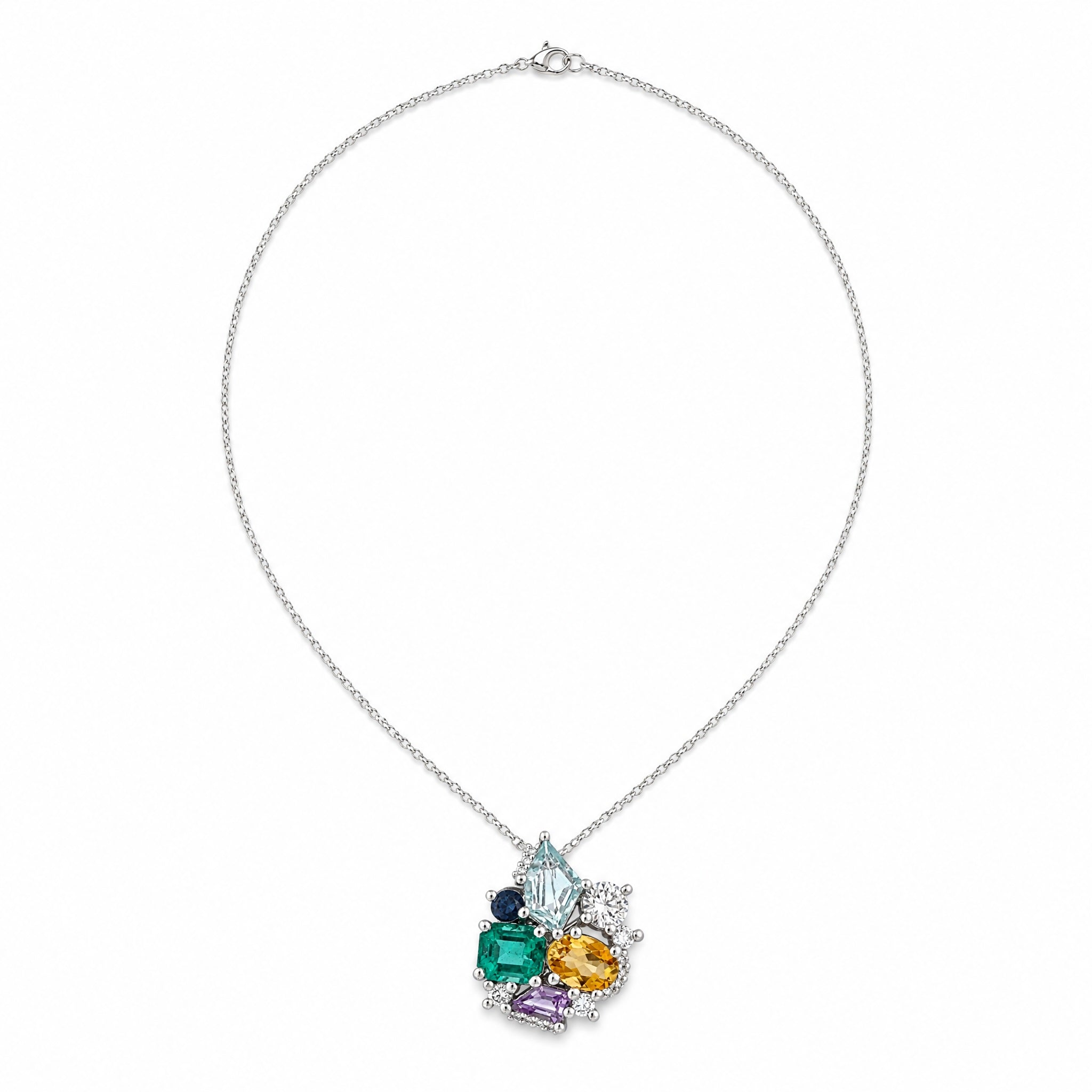 BIRTHSTONE BOUQUET PENDANT NECKLACE - SOLD