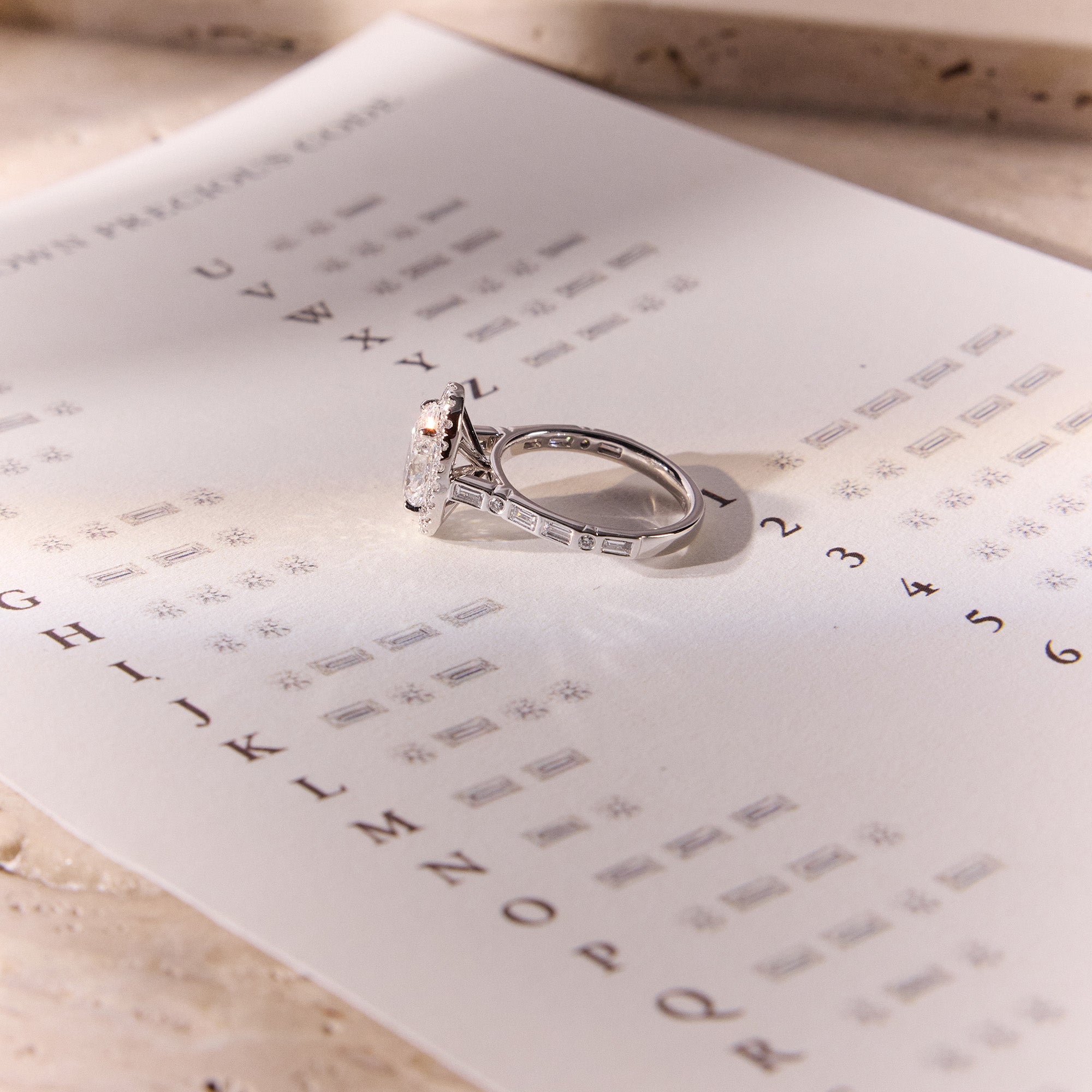 Bespoke Morse Code Engagement Diamond Ring - SOLD