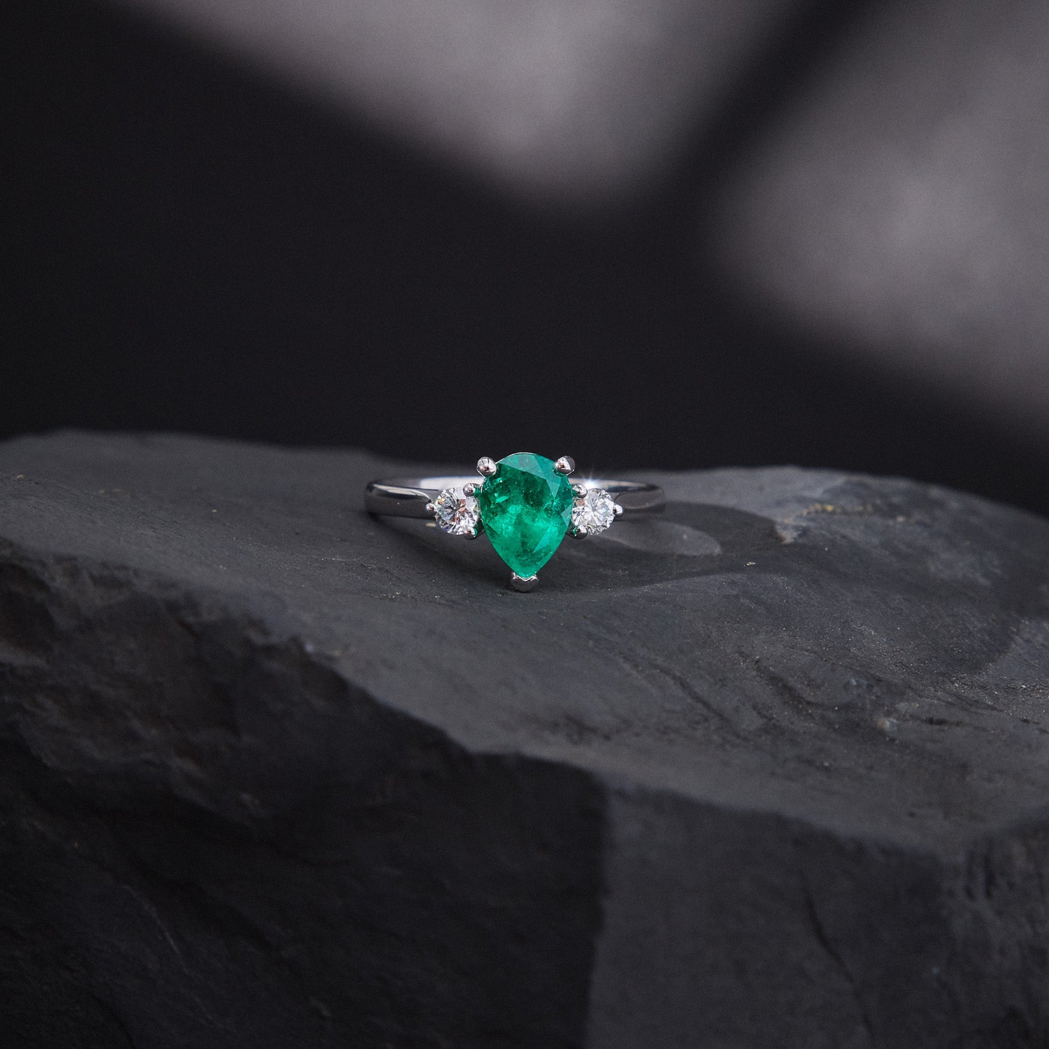 Nicole Emerald Trilogy Ring - SOLD