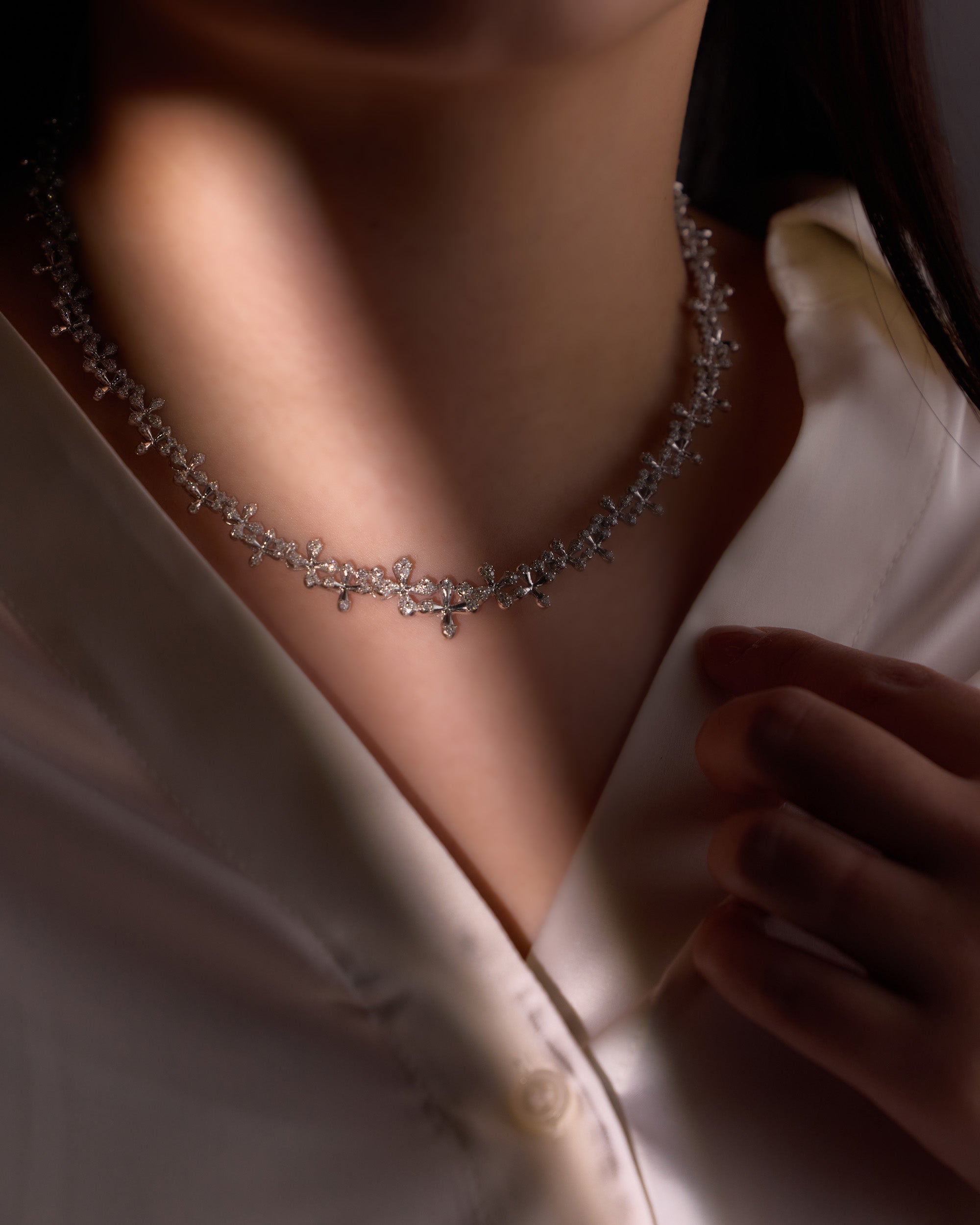 Wildflowers Diamond White Gold Collar - SOLD
