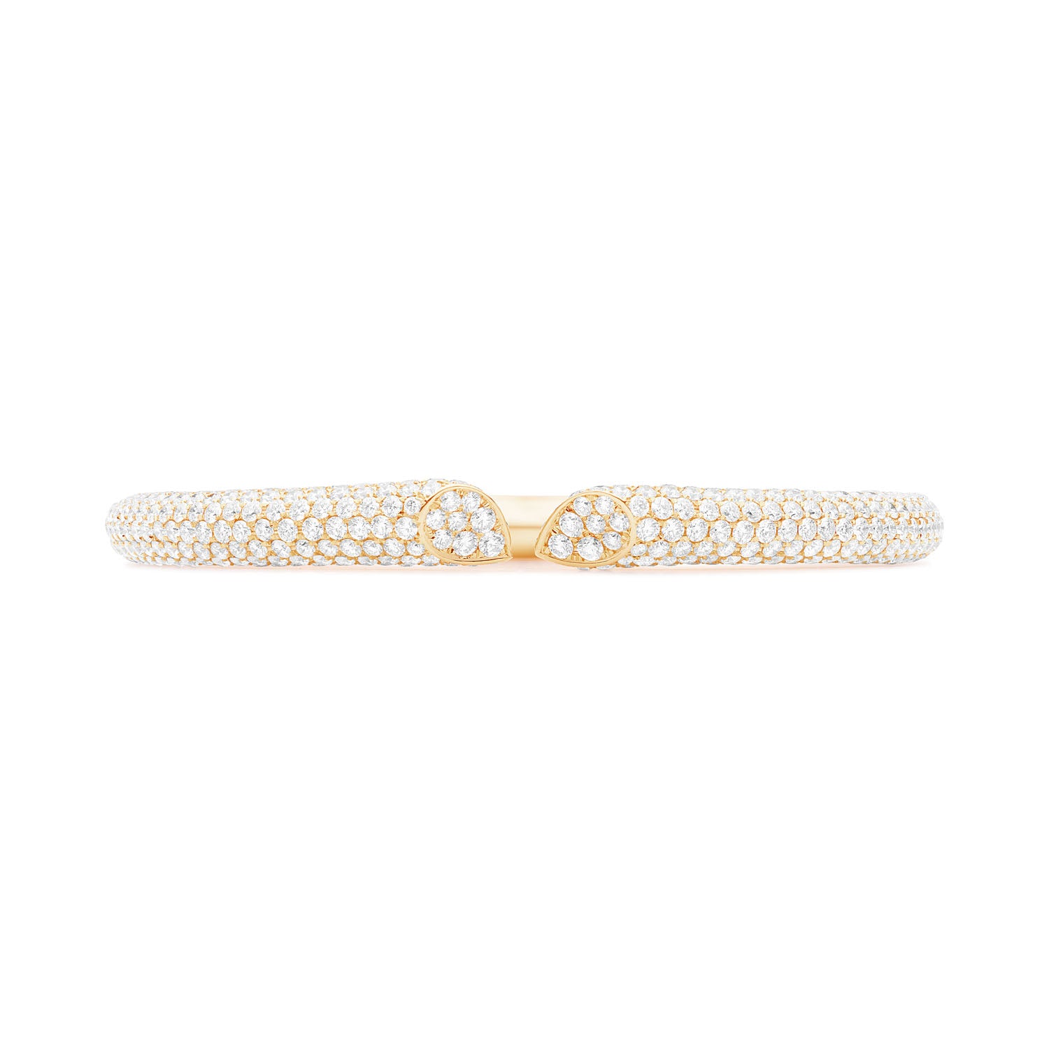 Whispers of Love Full Diamond Bangle - Yellow Gold