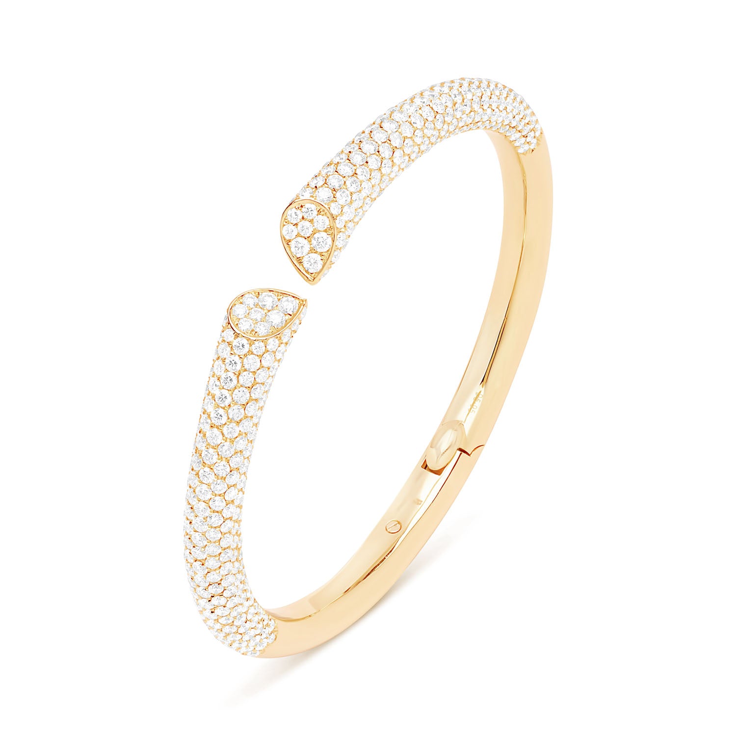 Whispers of Love Full Diamond Bangle - Yellow Gold