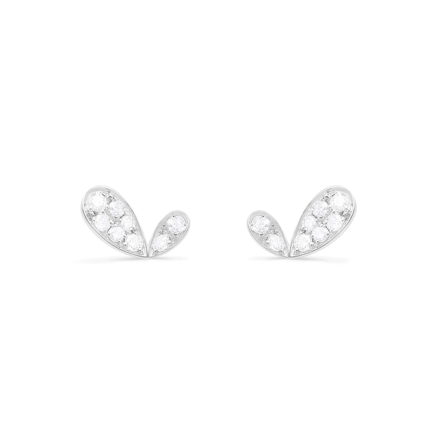 Whispers of Love Mini Diamond Earrings - White Gold