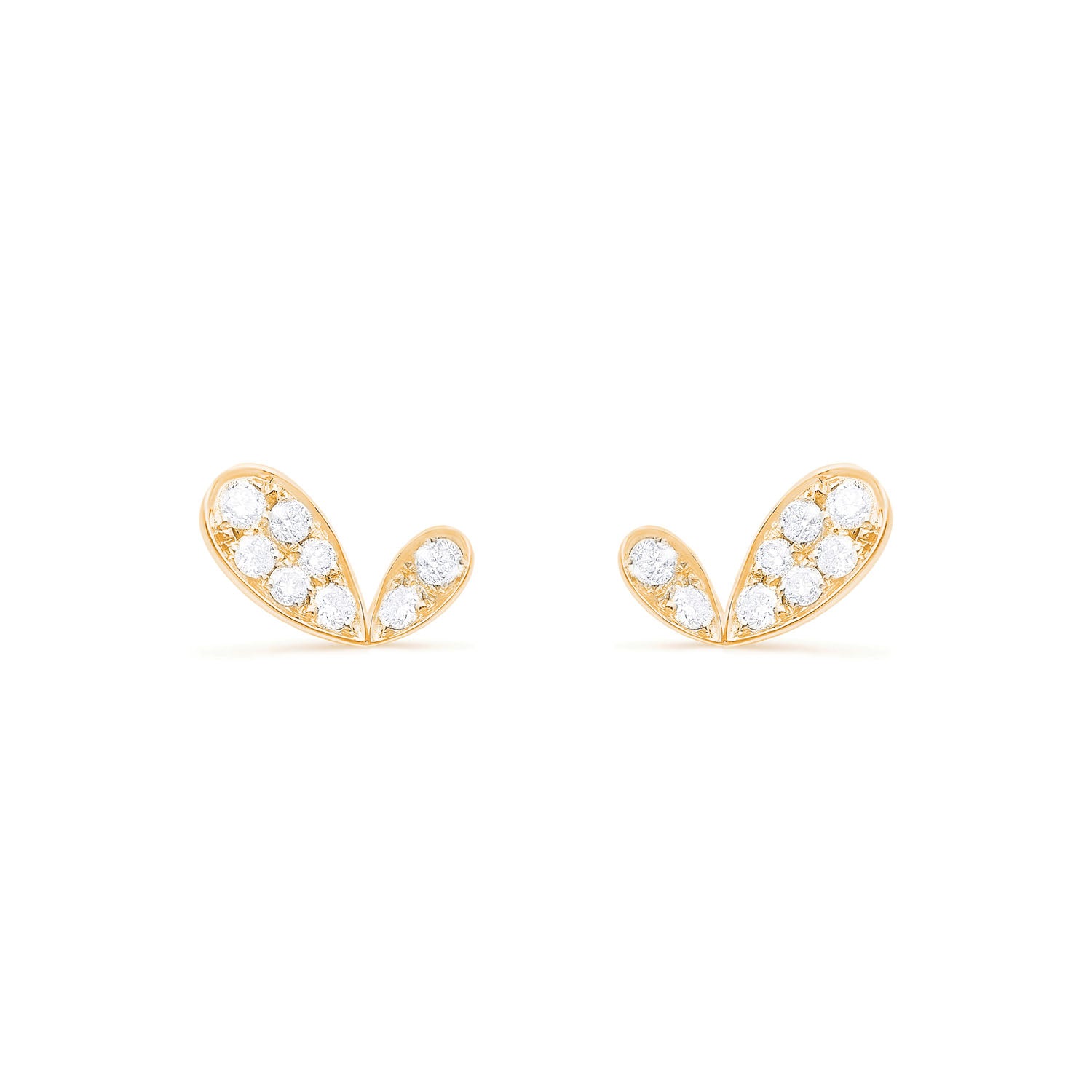 Whispers of Love Mini Diamond Earrings - Yellow Gold
