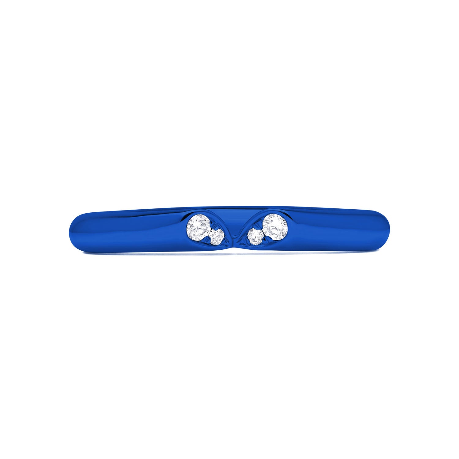 Whispers of Love Slim Titanium Ring - Blue