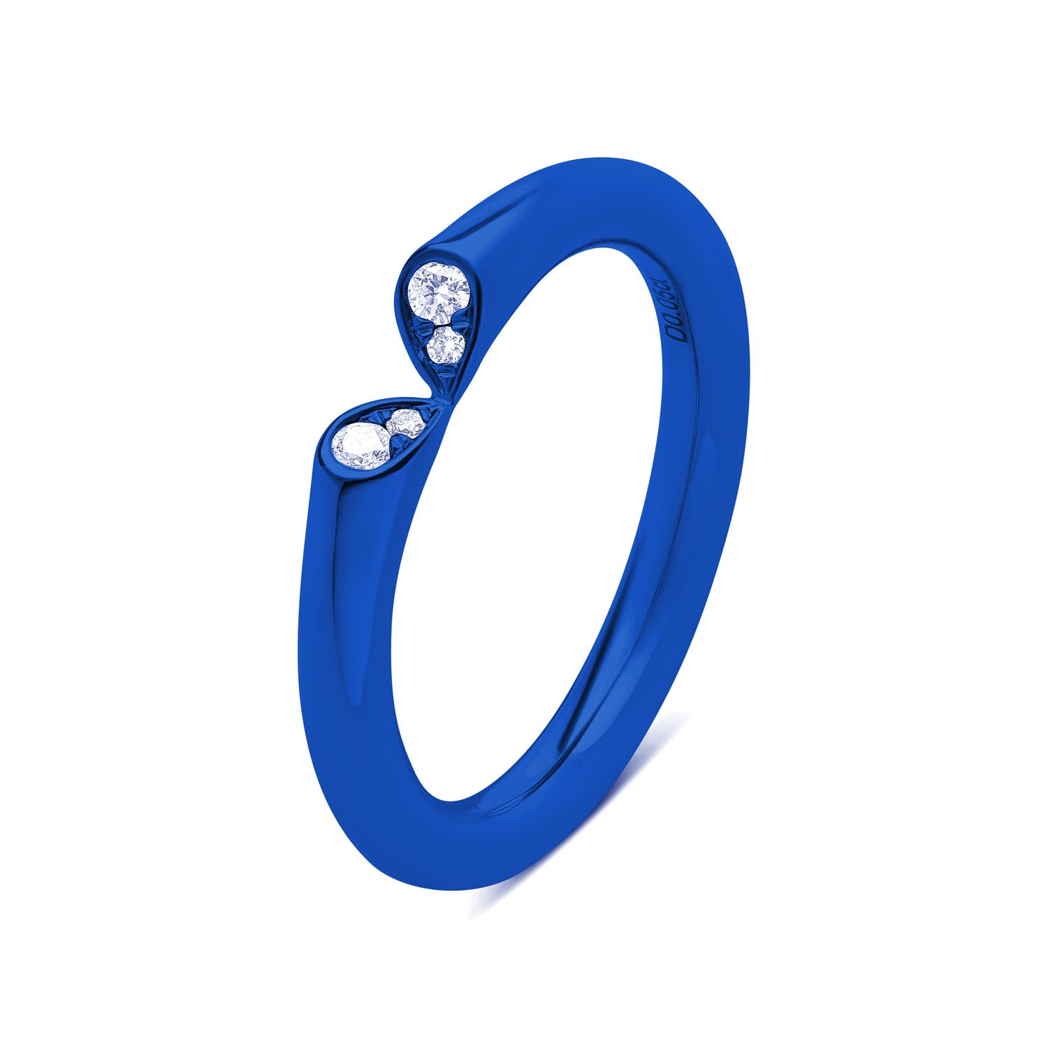 Whispers of Love Slim Titanium Ring - Blue