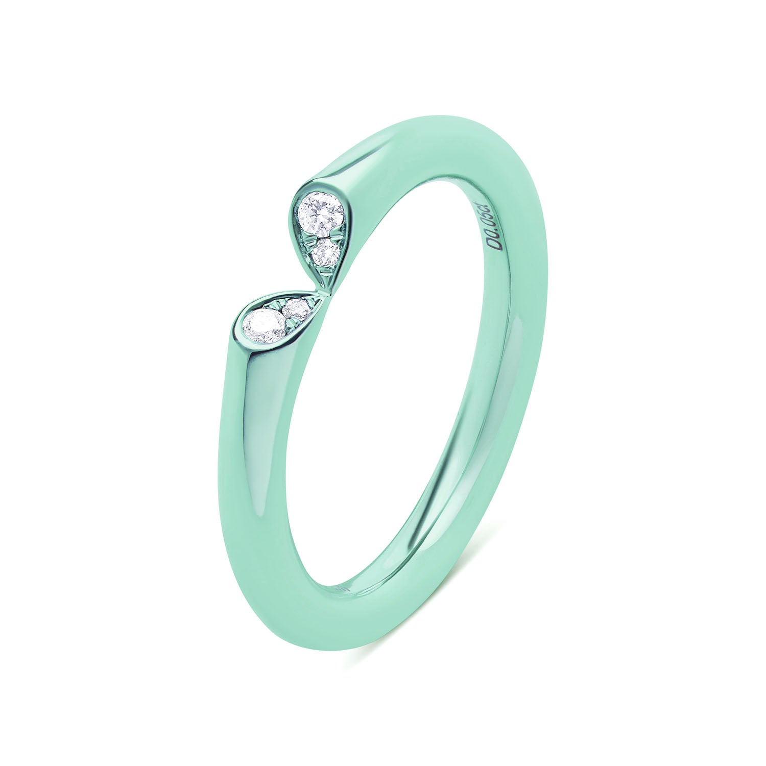 Whispers of Love Slim Titanium Ring - Mint