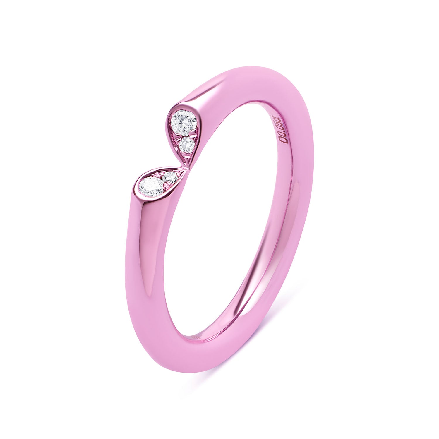 Whispers of Love Slim Titanium Ring - Pink