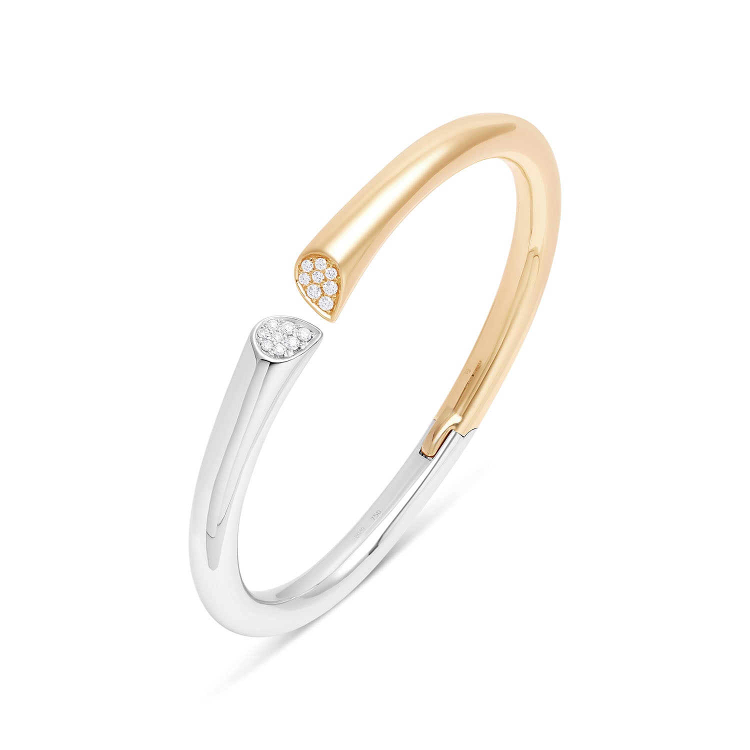 Whispers of Love Diamond Bangle - Two Tone Gold