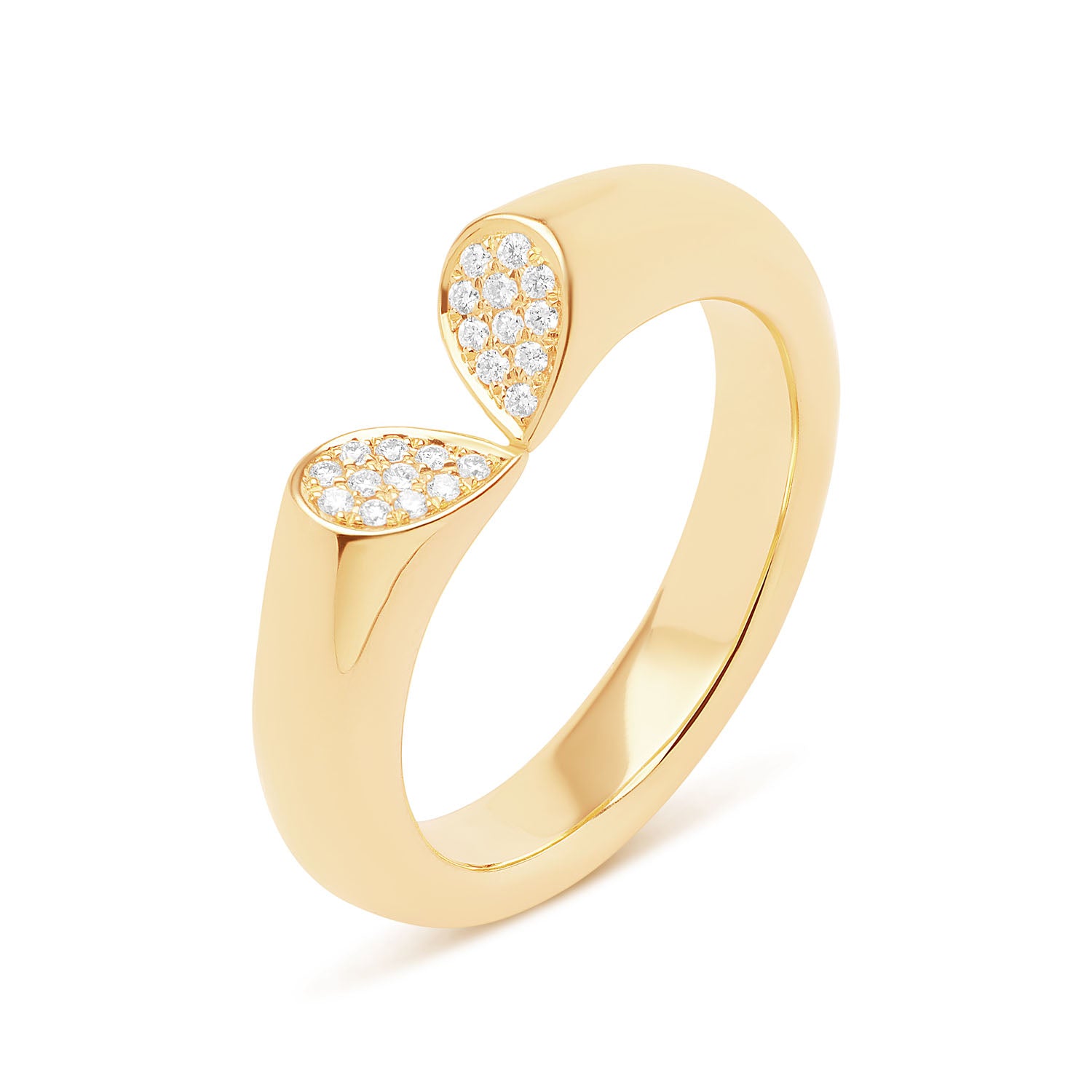 Whispers of Love Wide Diamond Ring - Yellow Gold