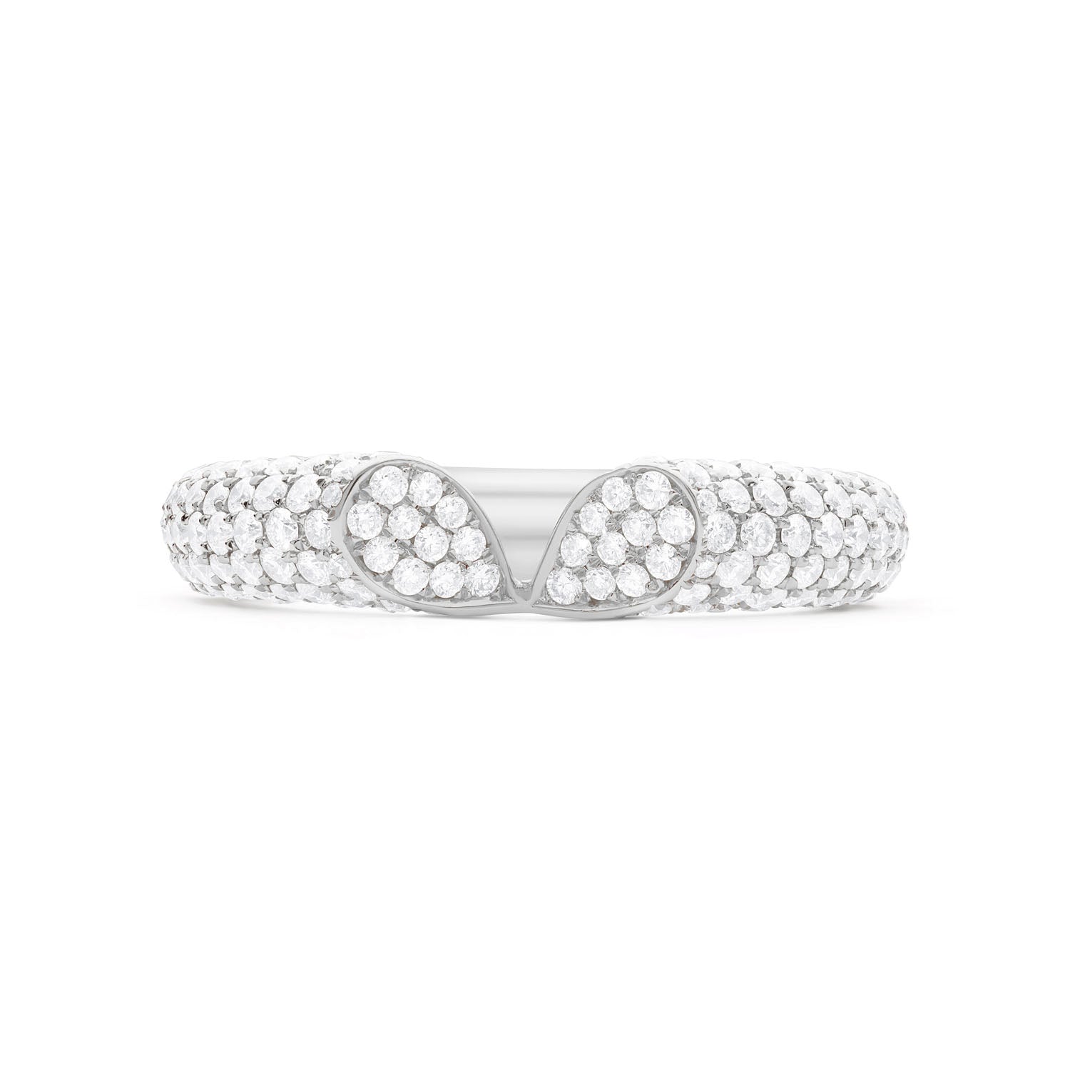 Whispers of Love Wide Full Pavé Diamond Ring - White Gold