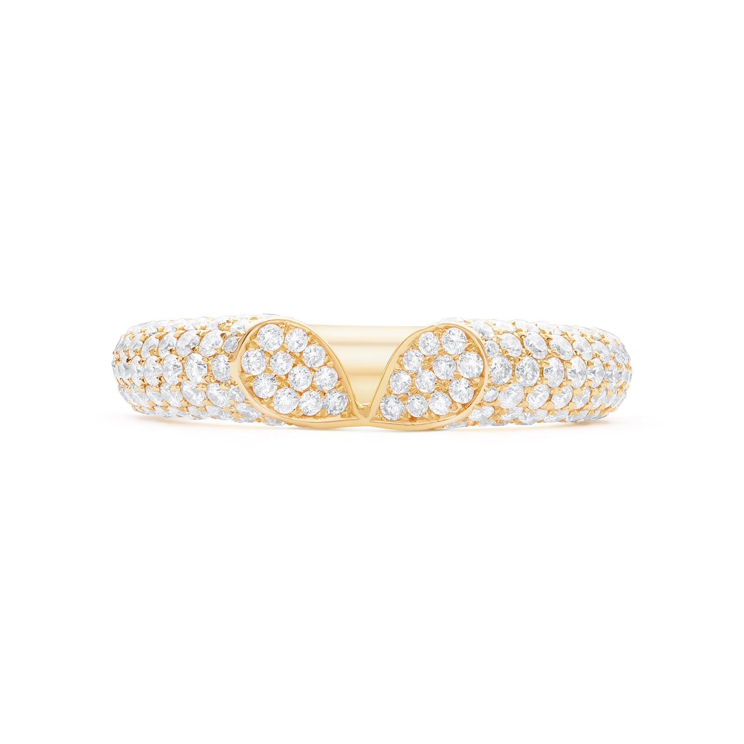 Whispers of Love Wide Full Pavé Diamond Ring - Yellow Gold