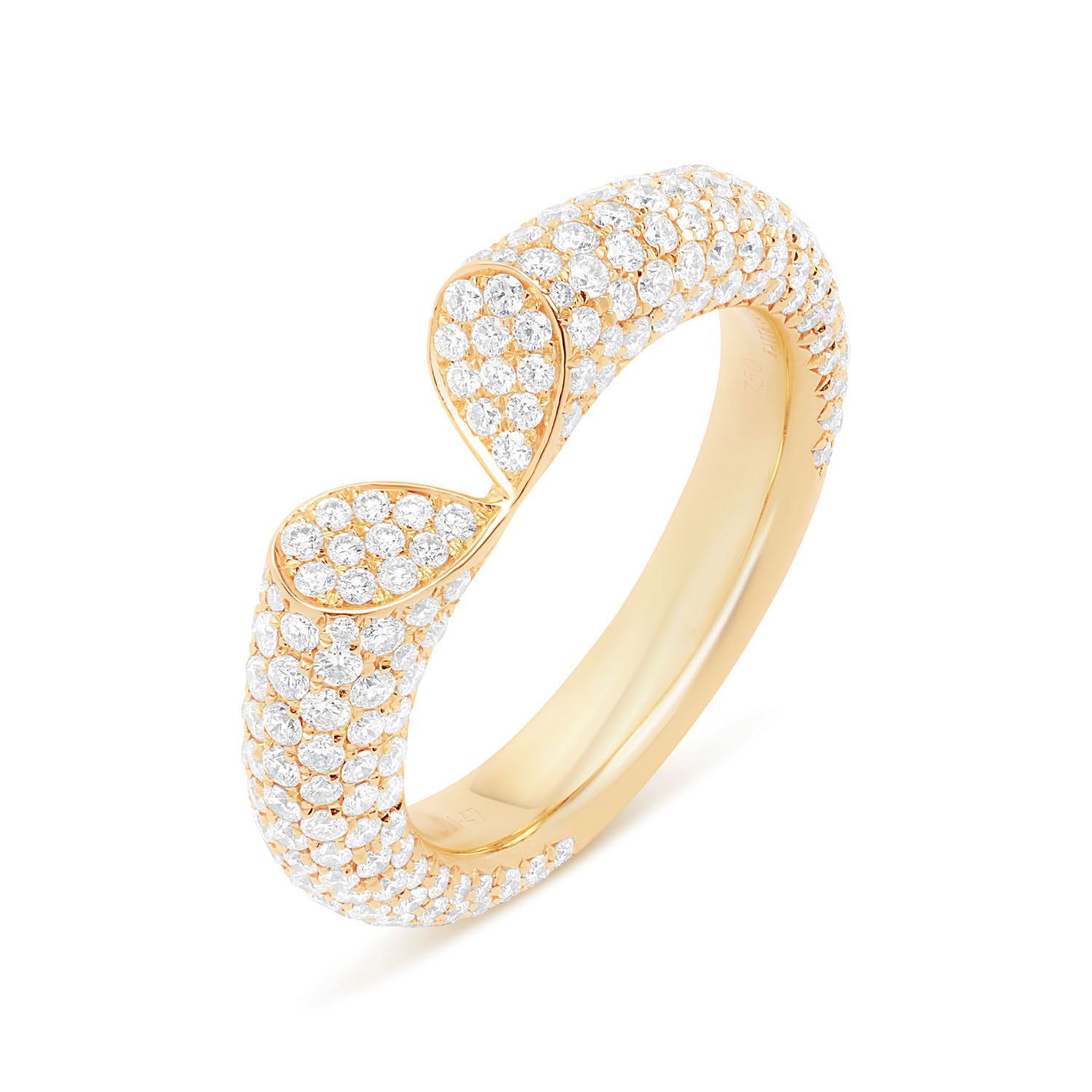 Whispers of Love Wide Full Pavé Diamond Ring - Yellow Gold