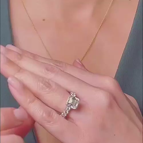 Faith Jewels 18k white gold ring holder necklace featuring a dual-length trace chain and functional pendant for securing a ring