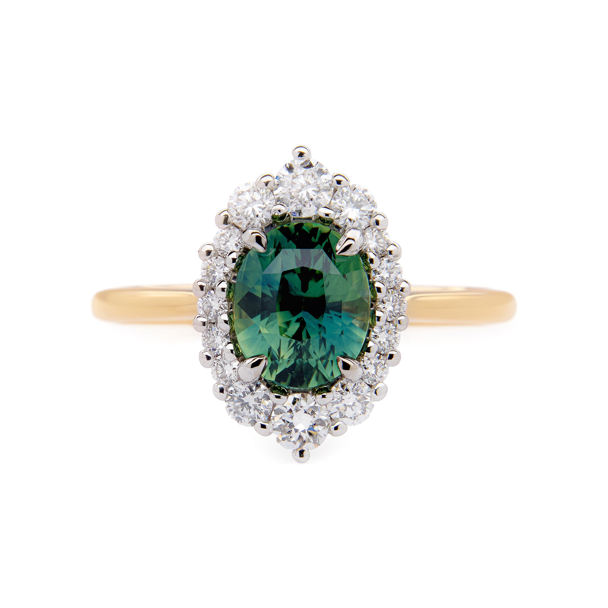 ADELINE TEAL SAPPHIRE RING