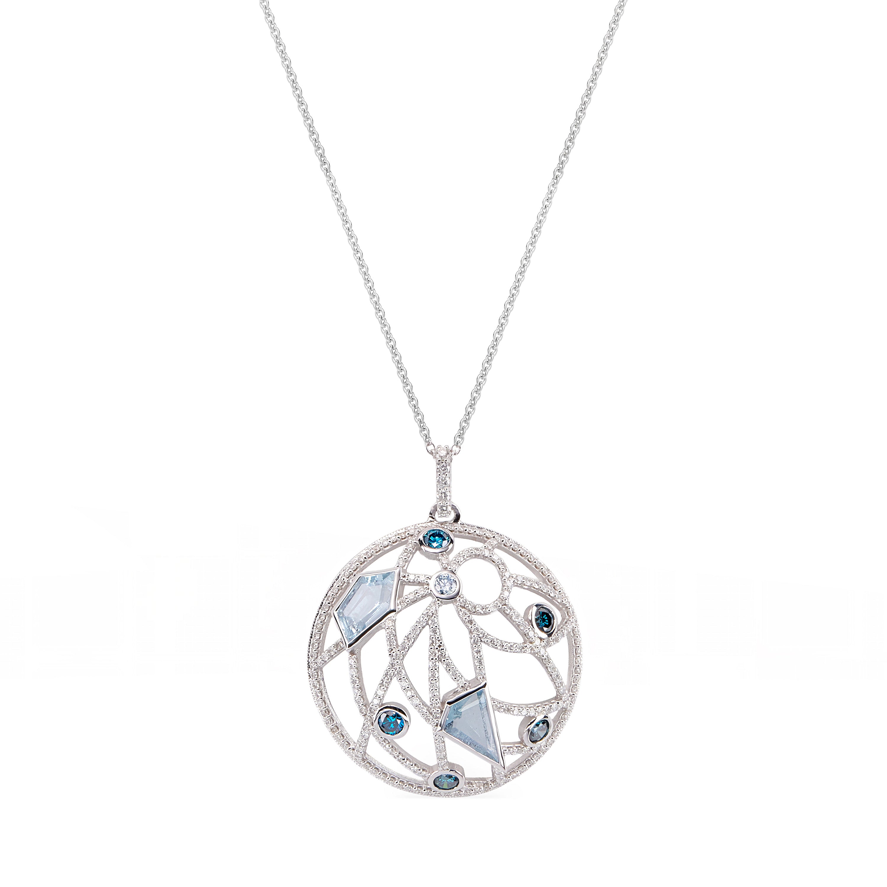 AQUAMARINE DOME PENDANT NECKLACE - SOLD