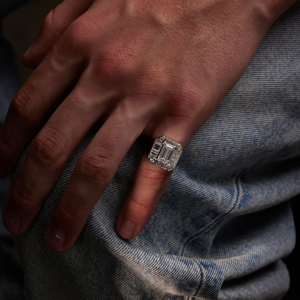 GENTS SIGNET DIAMOND RING - SOLD