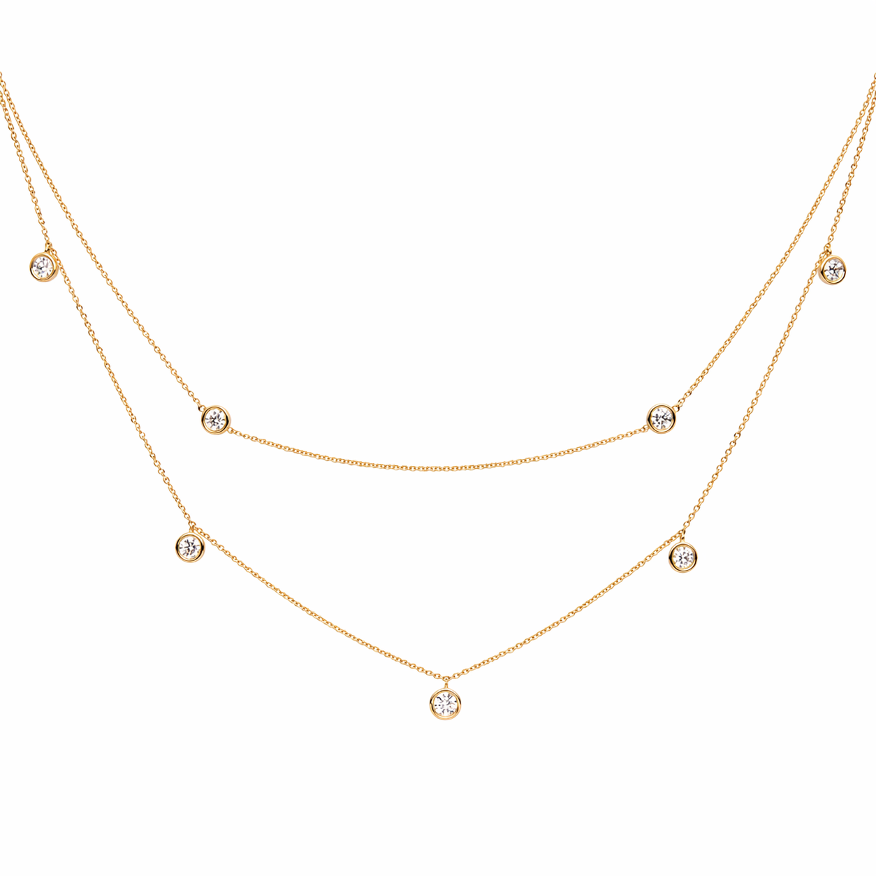 DIAMOND DOUBLE LAYER NECKLACE