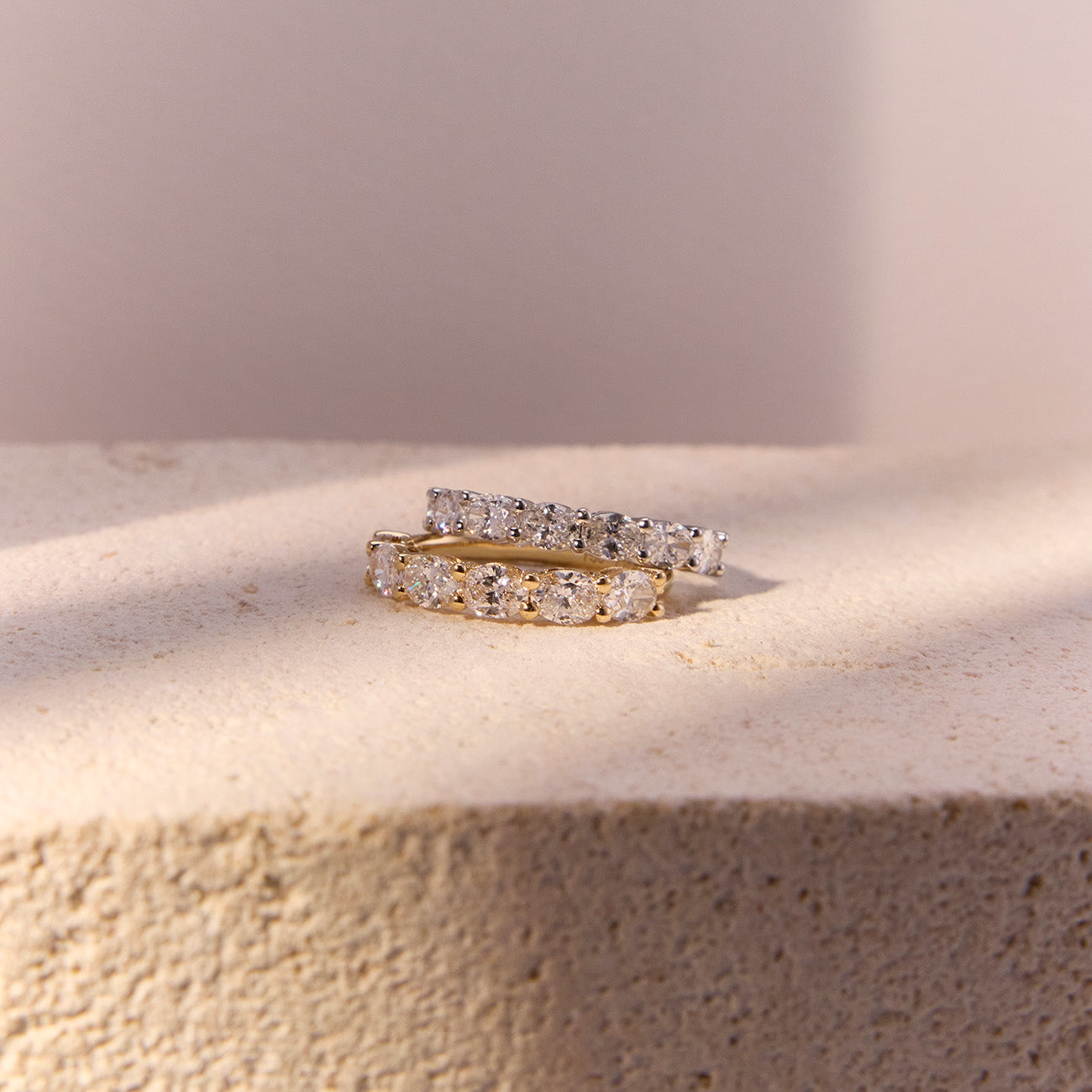 East-West Oval Diamond Ring