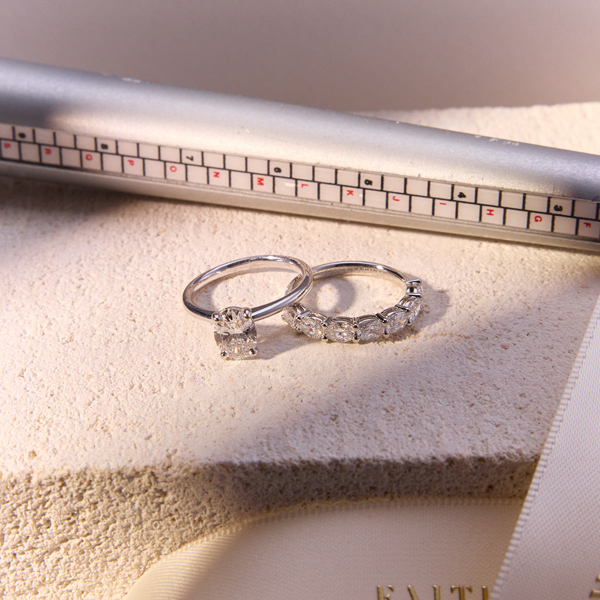 East-West Oval Diamond Ring
