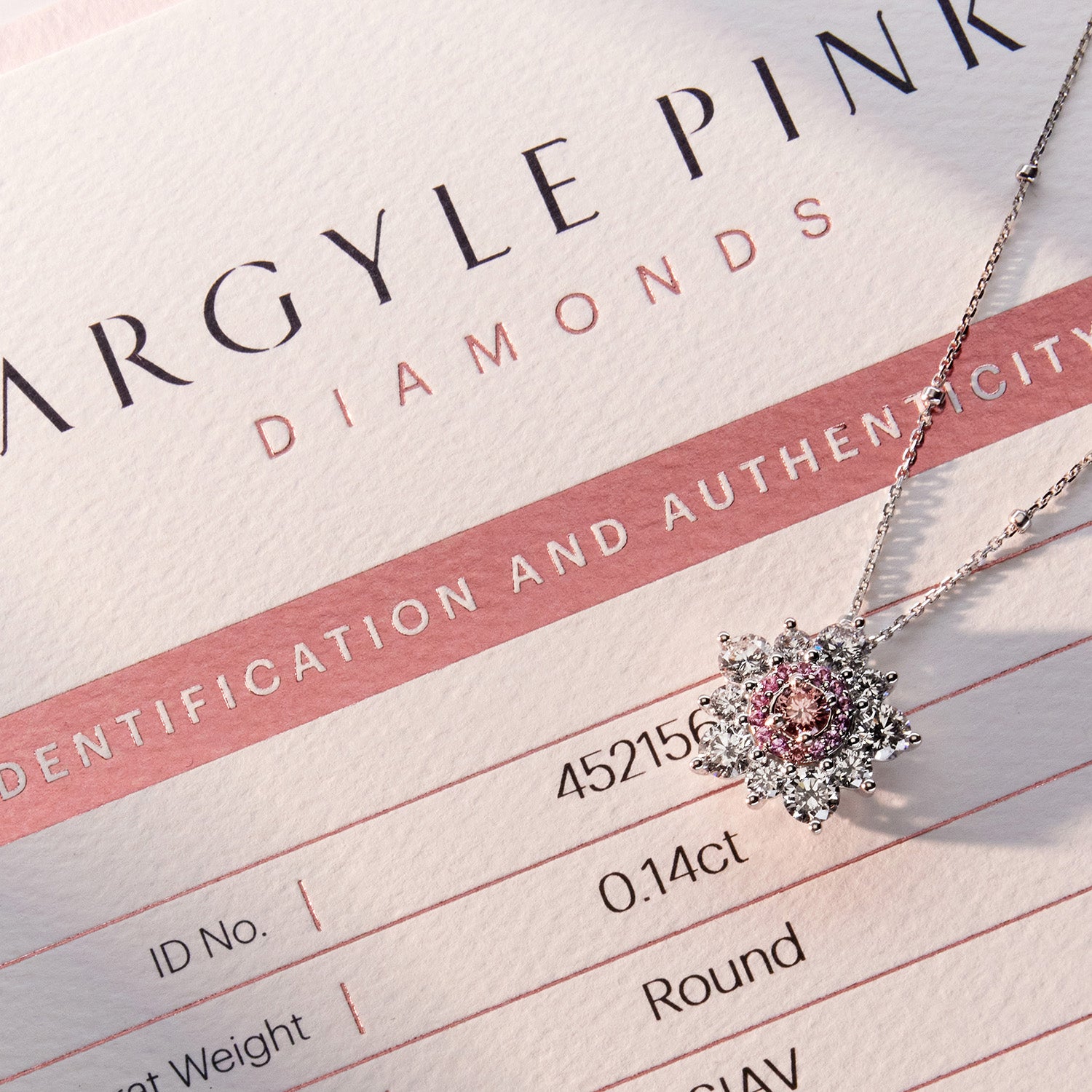 ARGYLE PINK SNOWFLAKE PENDANT - SOLD