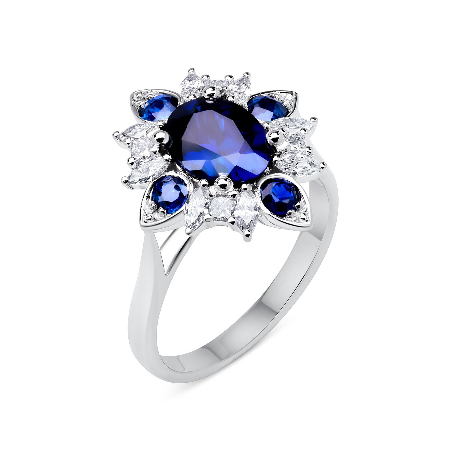 EMZO BLUE SAPPHIRE & DIAMOND RING - SOLD