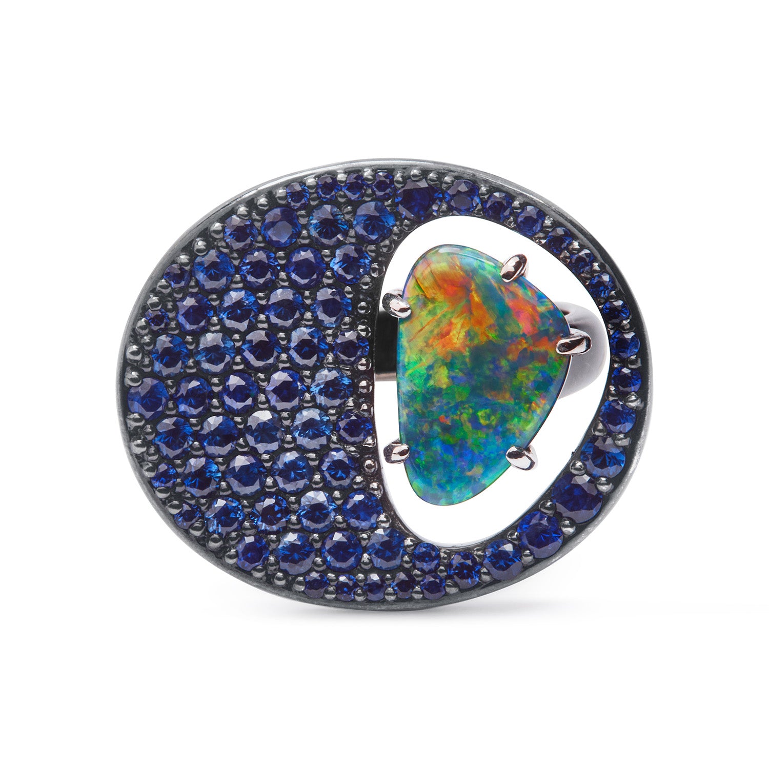 COSMOS STATEMENT PAVÉ RING - OPAL