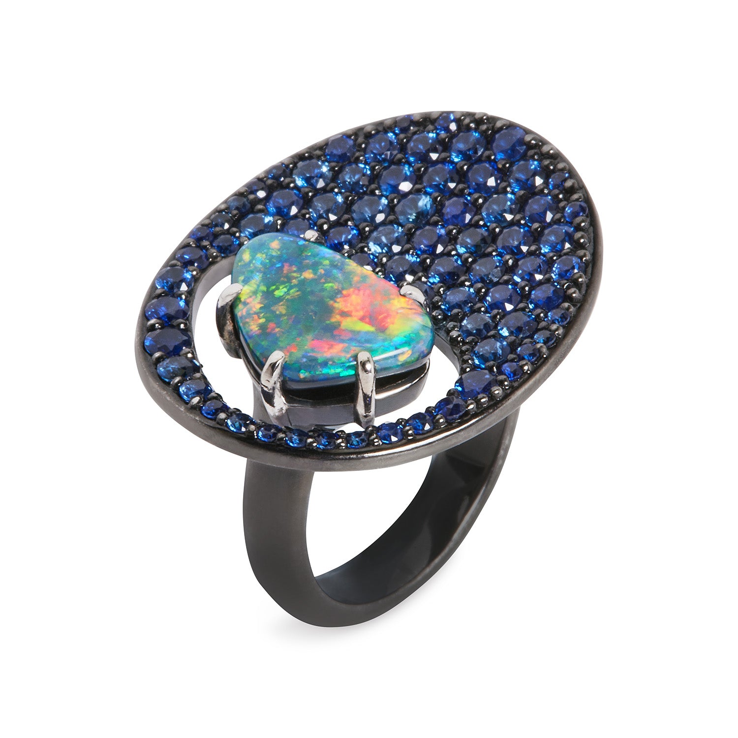 COSMOS STATEMENT PAVÉ RING - OPAL