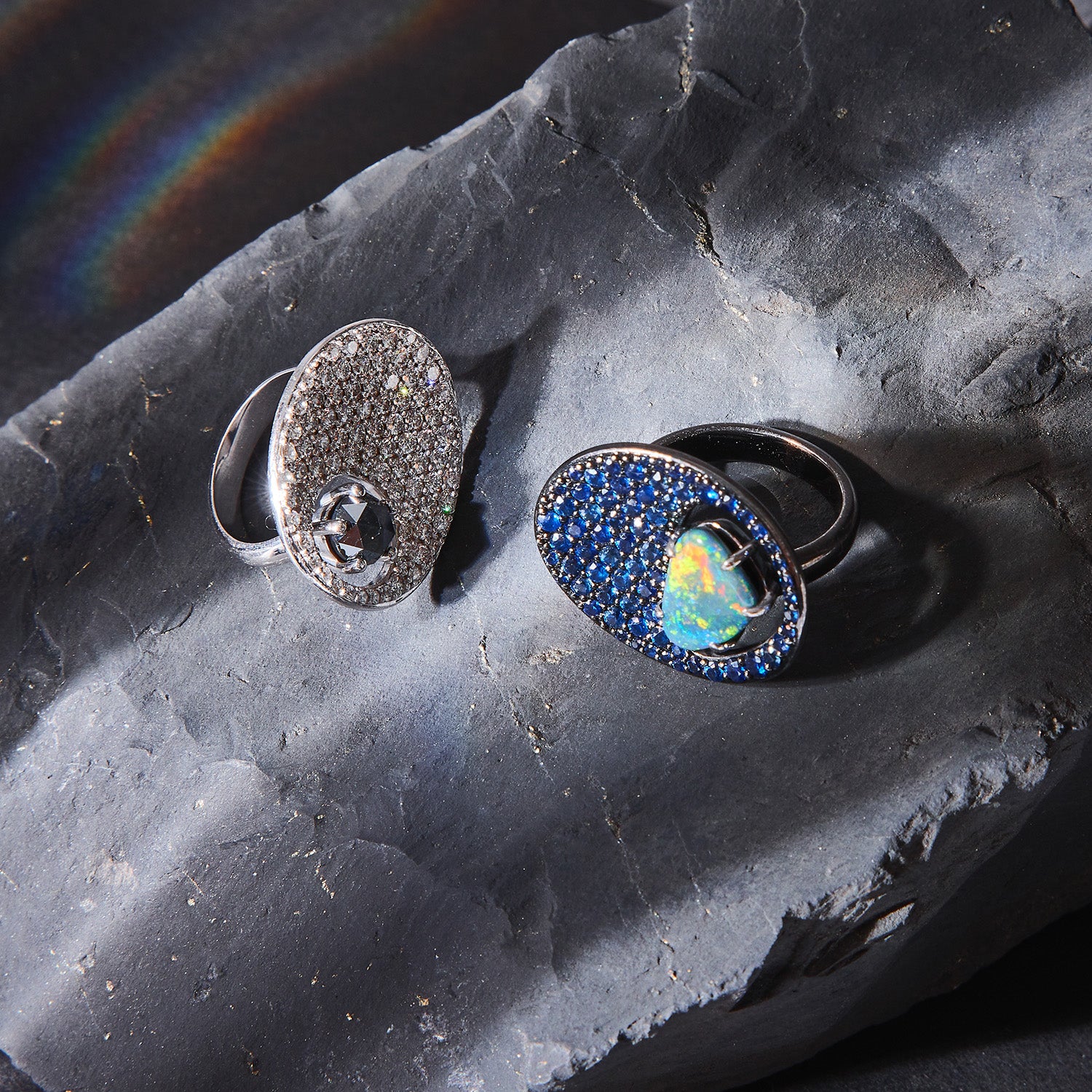 COSMOS STATEMENT PAVÉ RING - OPAL