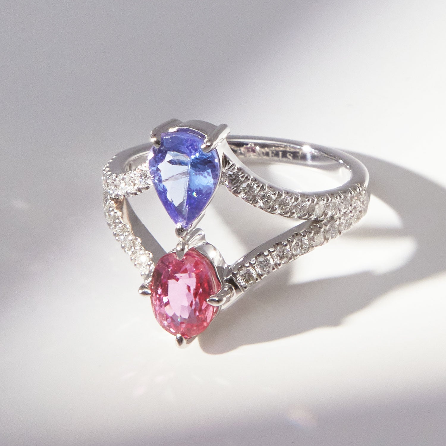 ELSIE SAPPHIRE, TANZANITE & DIAMOND RING - SOLD