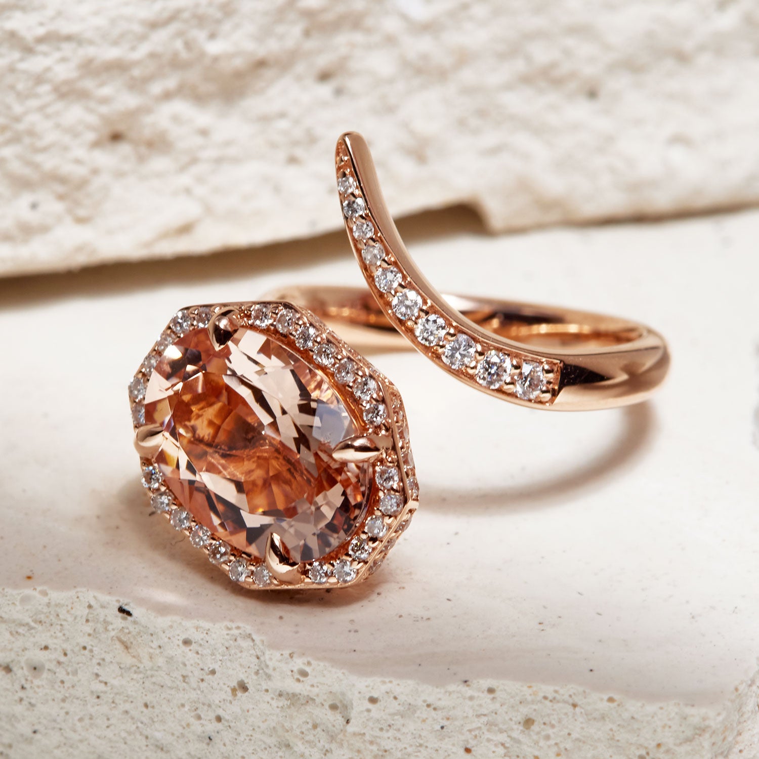 SERPENTI RING WITH MORGANITE - SOLD