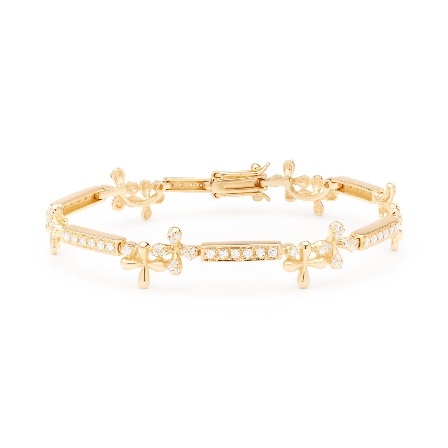 Wildflowers Full Diamond Bracelet - Yellow Gold