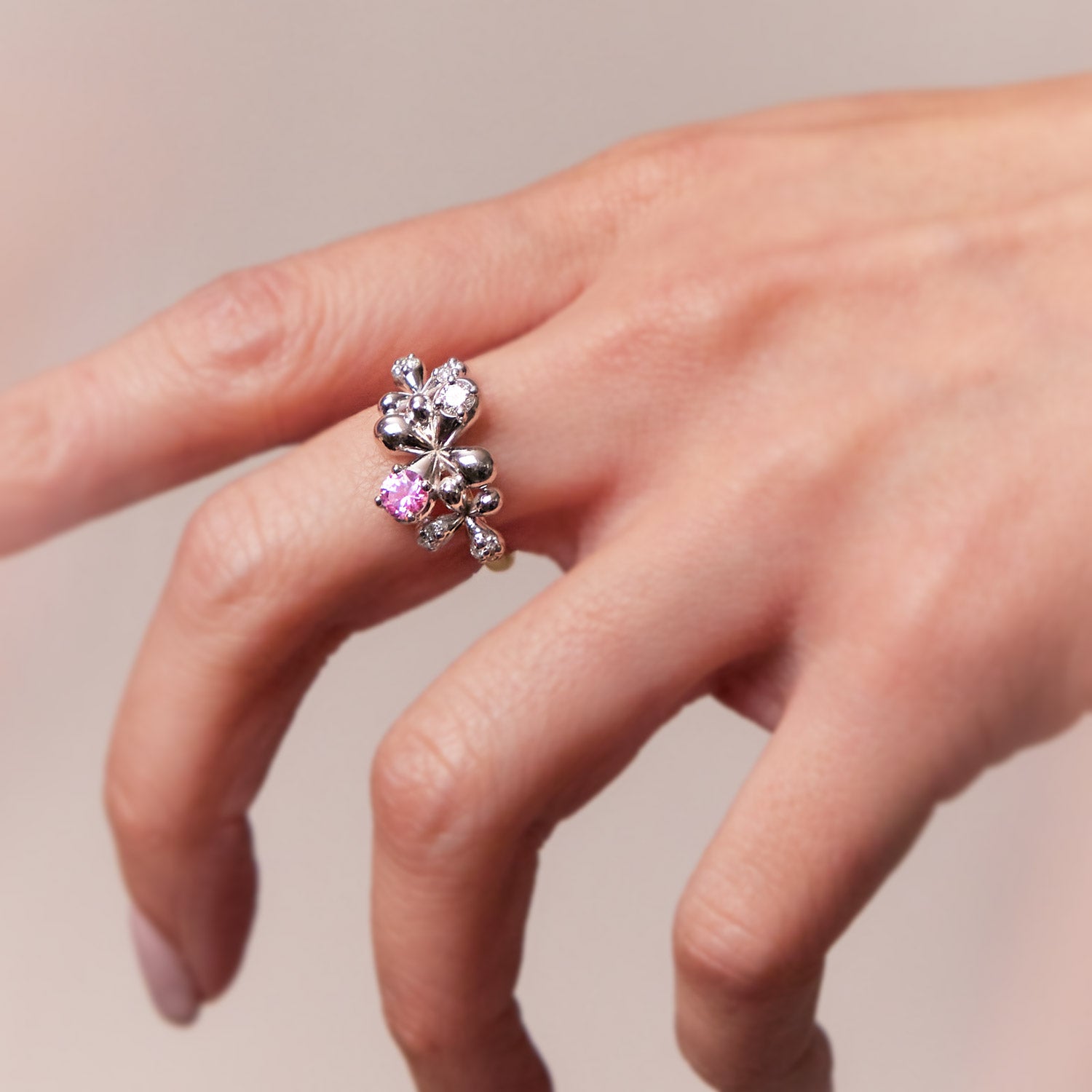 Wildflowers Pink Sapphire & Diamond Ring