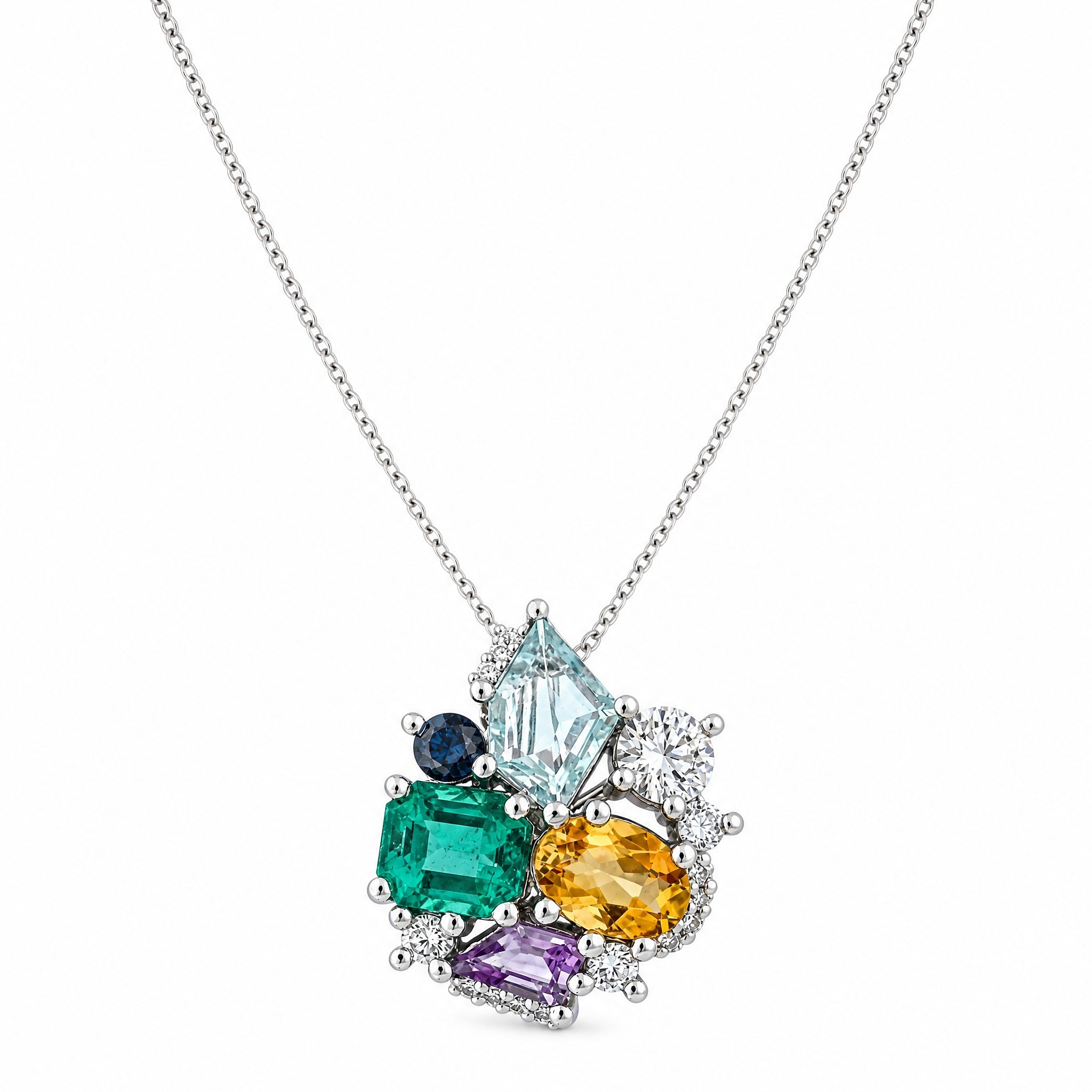 BIRTHSTONE BOUQUET PENDANT NECKLACE - SOLD