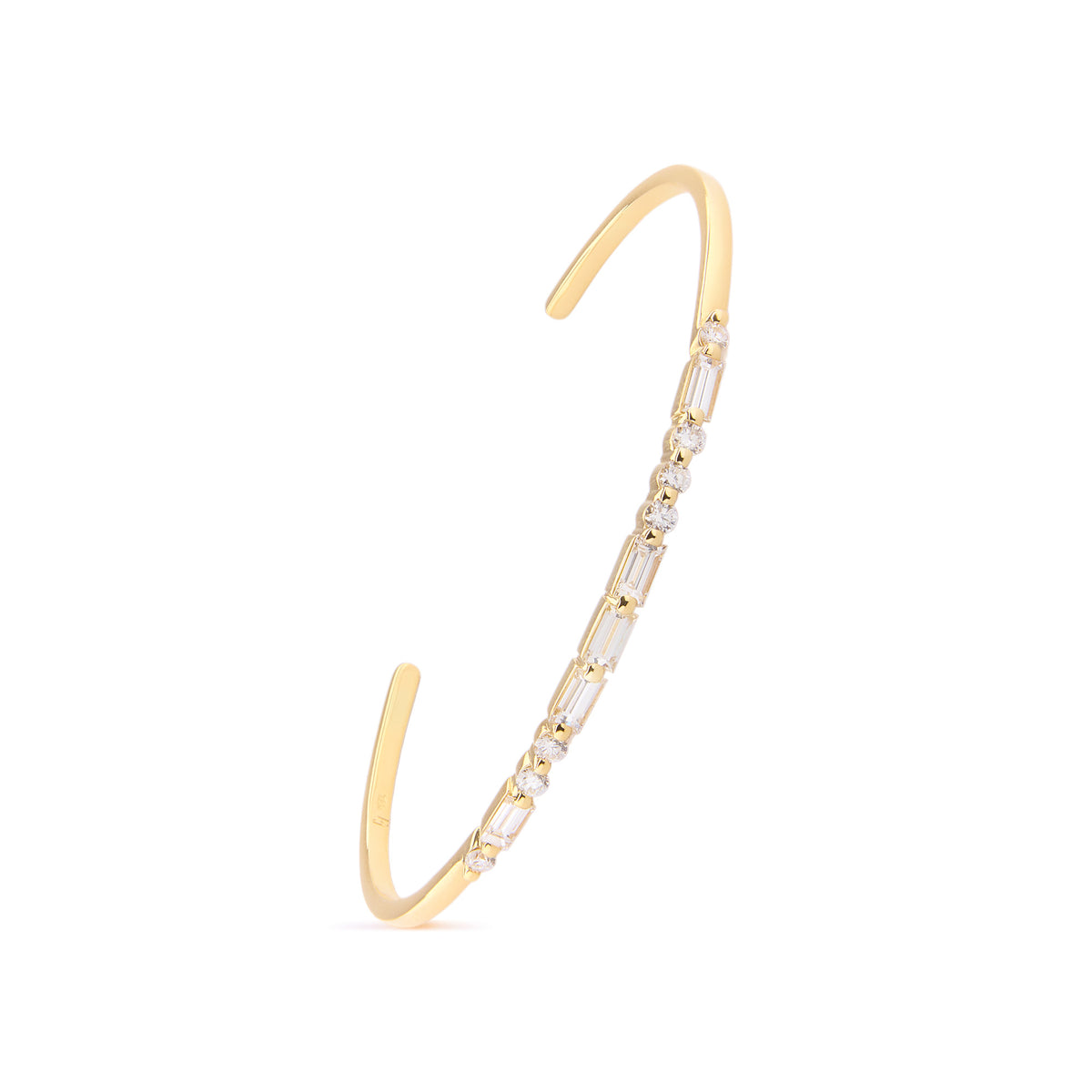 Morse Code LOVE Diamond Bangle - Yellow Gold