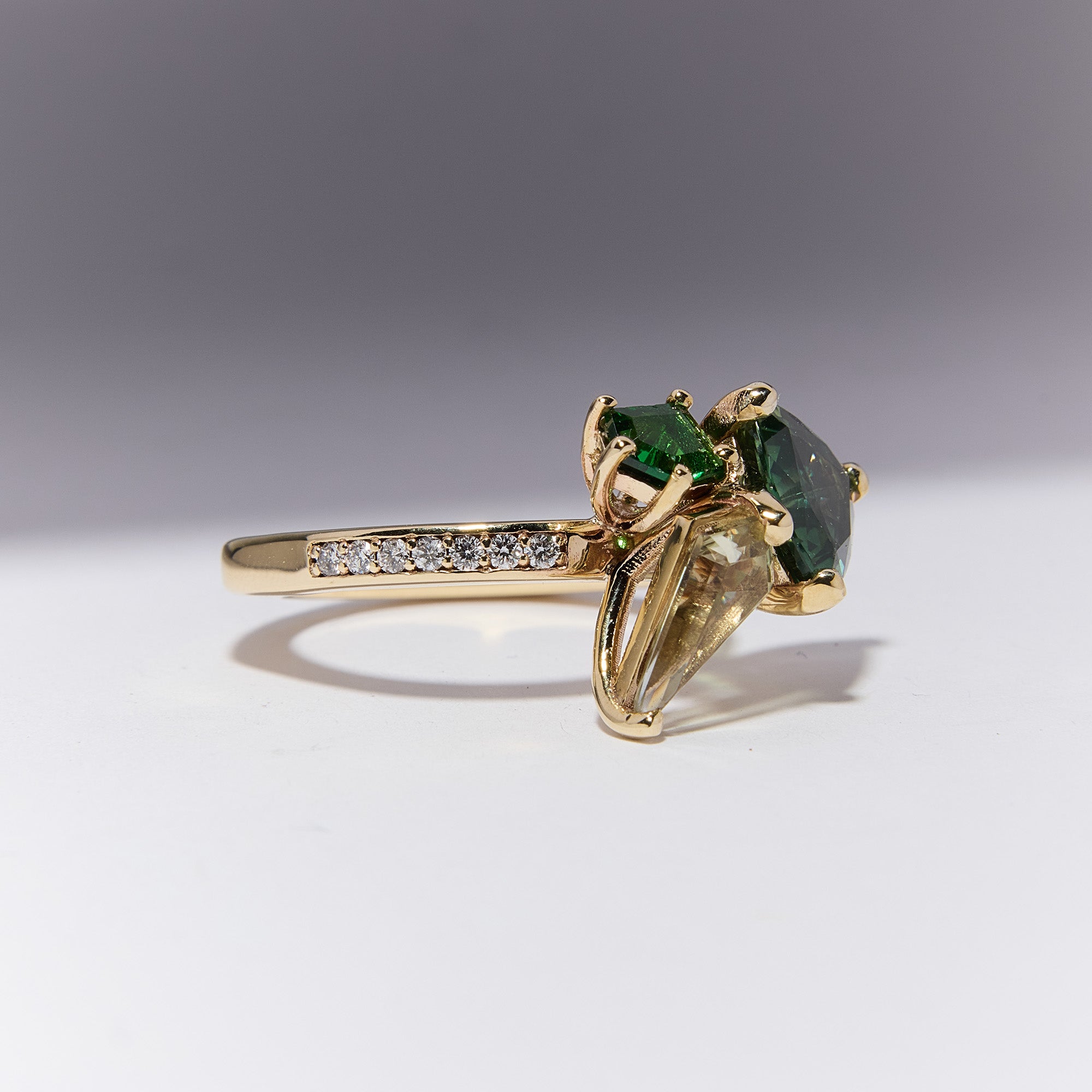 Multi-Green Bouquet Ring