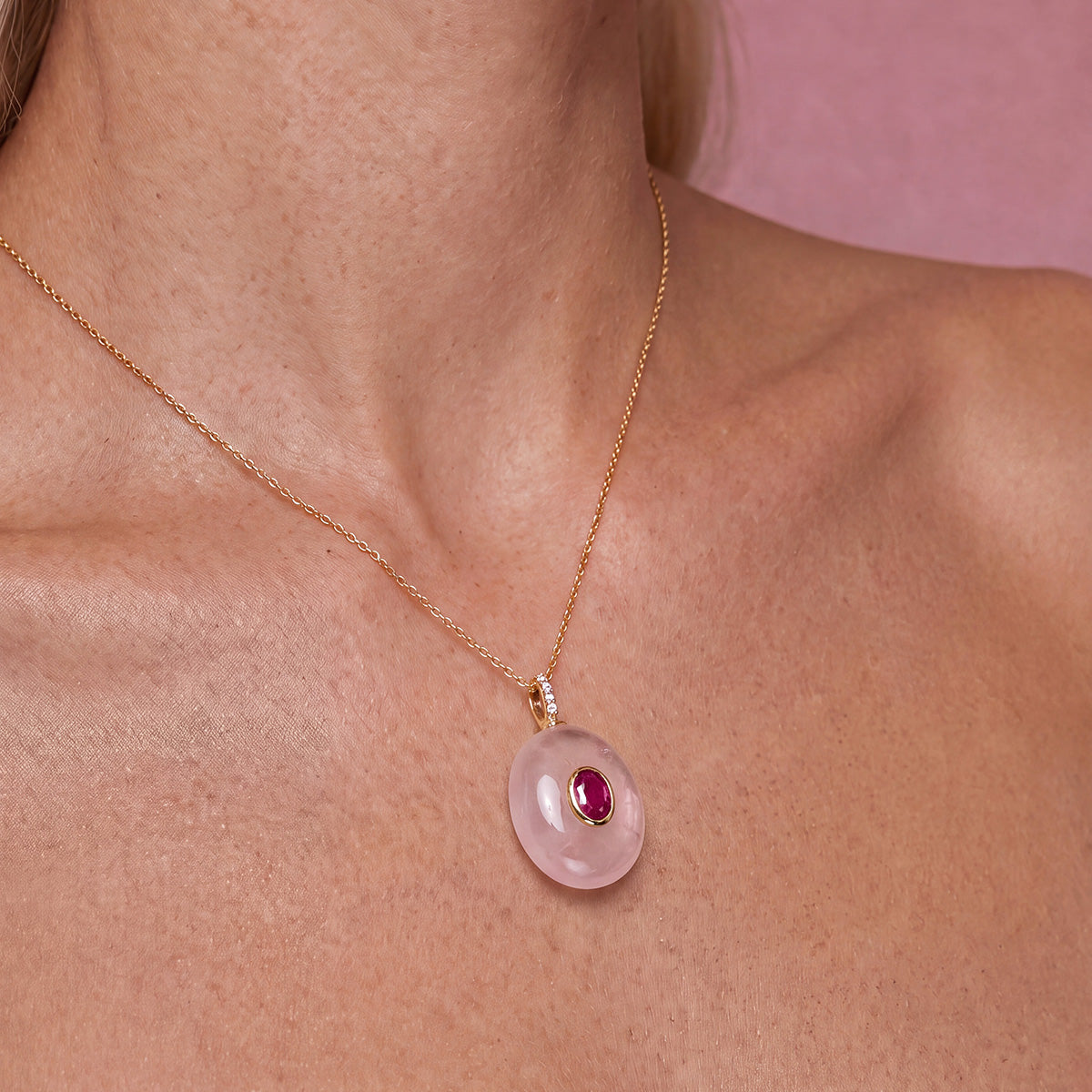 Gemdrops Rose Quartz & Pink Sapphire Charm