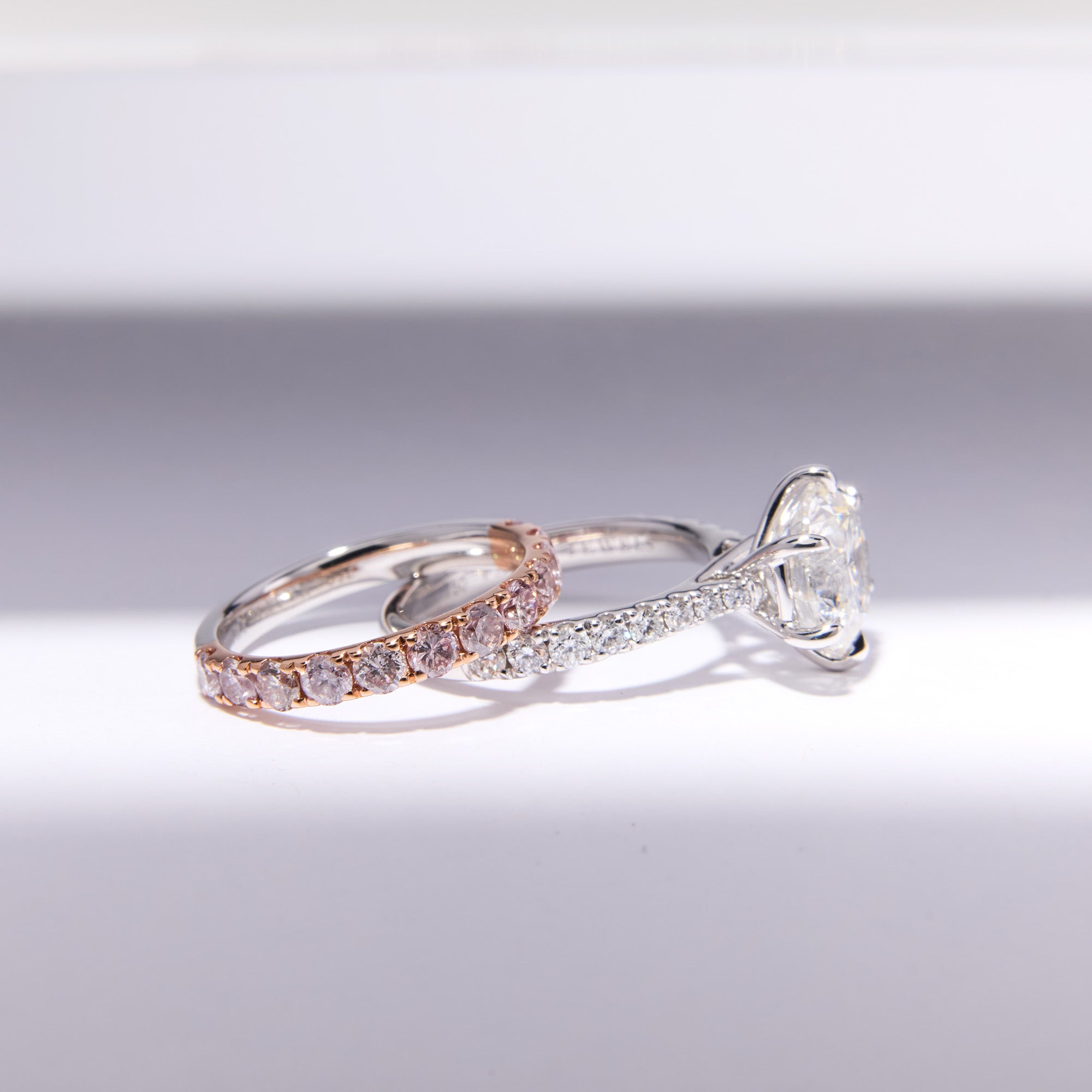 SAMMI ENGAGEMENT RING & PINK DIAMOND WEDDING BAND - SOLD