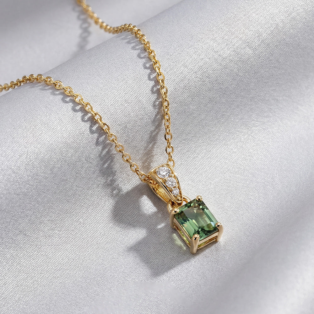 TEAL SAPPHIRE DETACHABLE PENDANT NECKLACE - SOLD