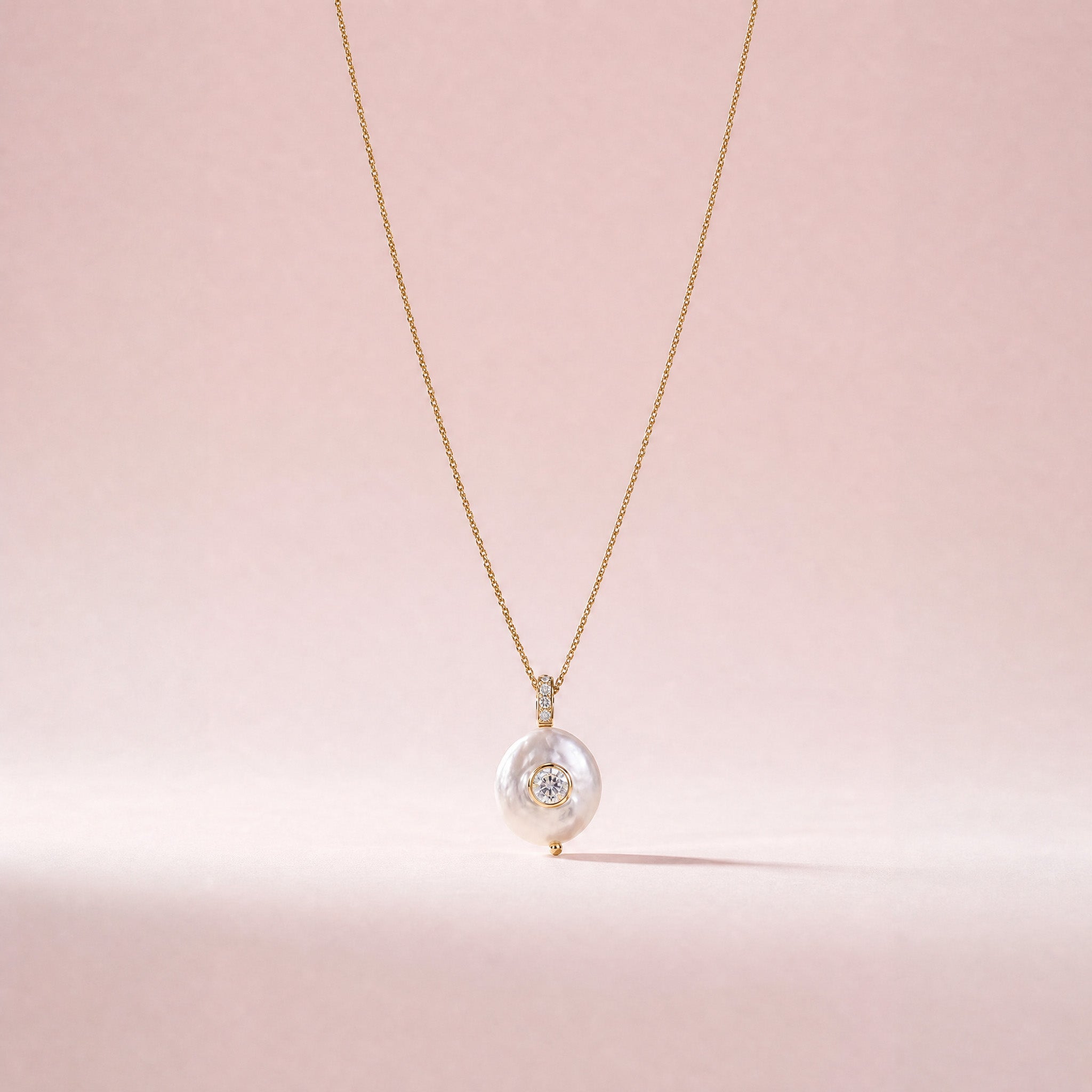 Gemdrops Coin Pearl Charm - White Topaz